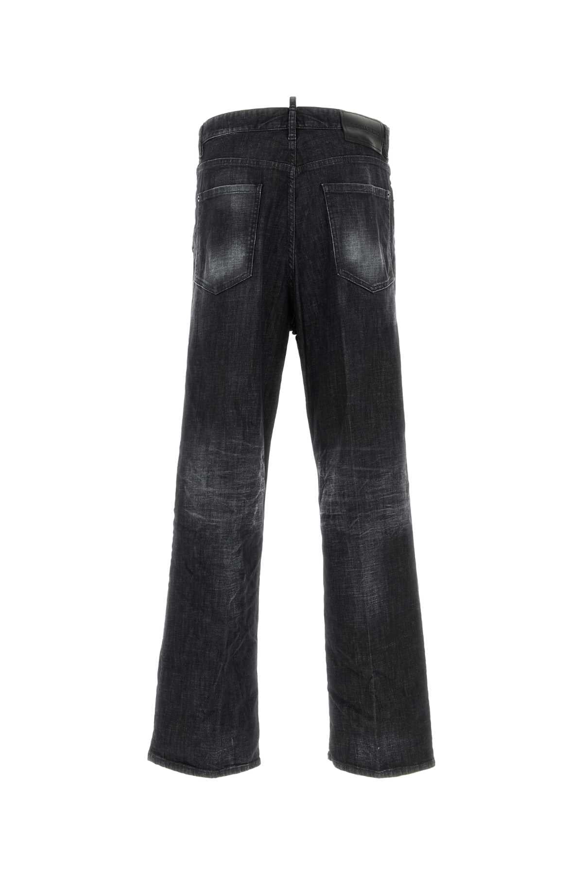 Dsquared Men Black Stretch Denim Loose Jeans DSQUARED2