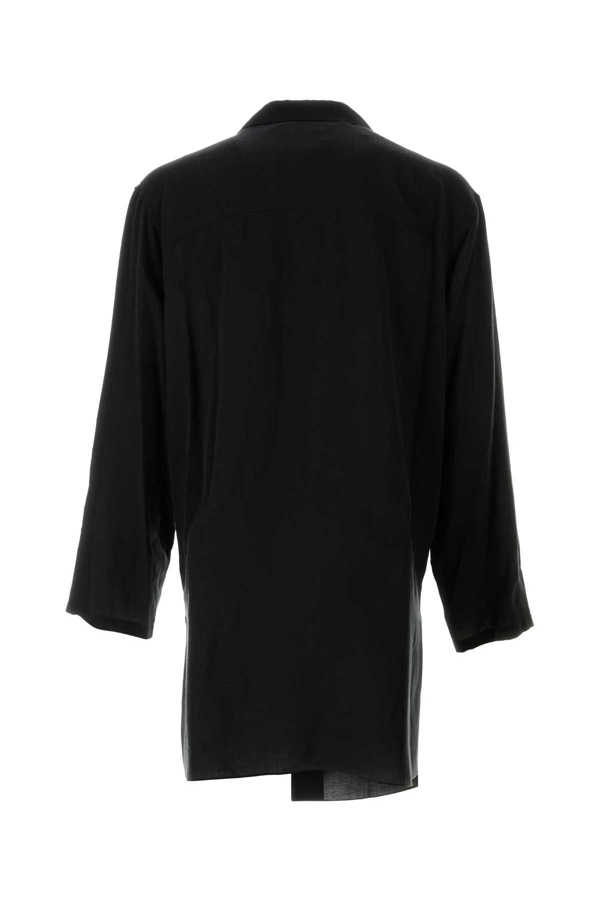 Yohji Yamamoto Men Black Cellulose Oversize Shirt YOHJI YAMAMOTO