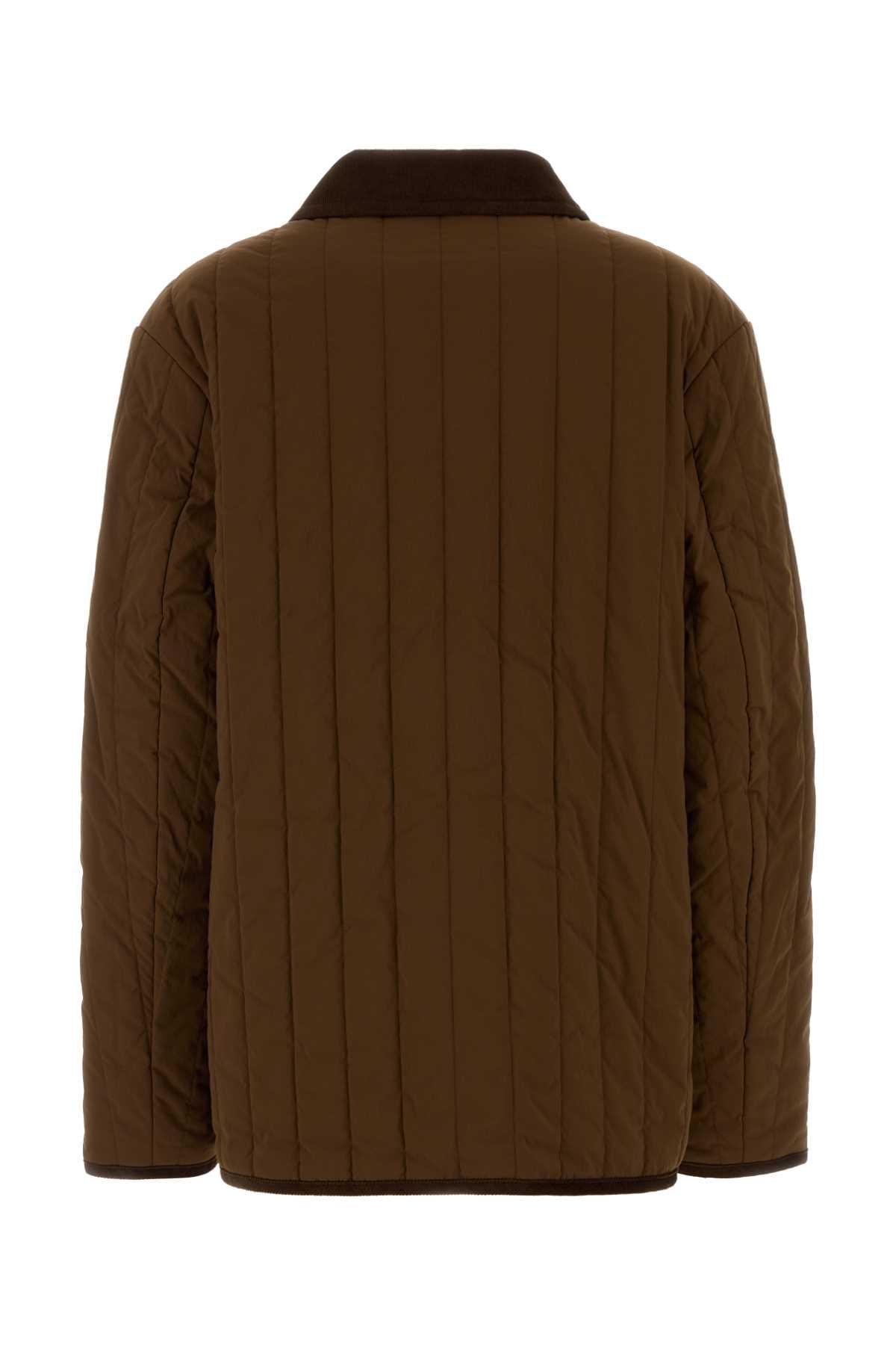 A.P.C. Women Brown Stretch Nylon Leone Jacket
