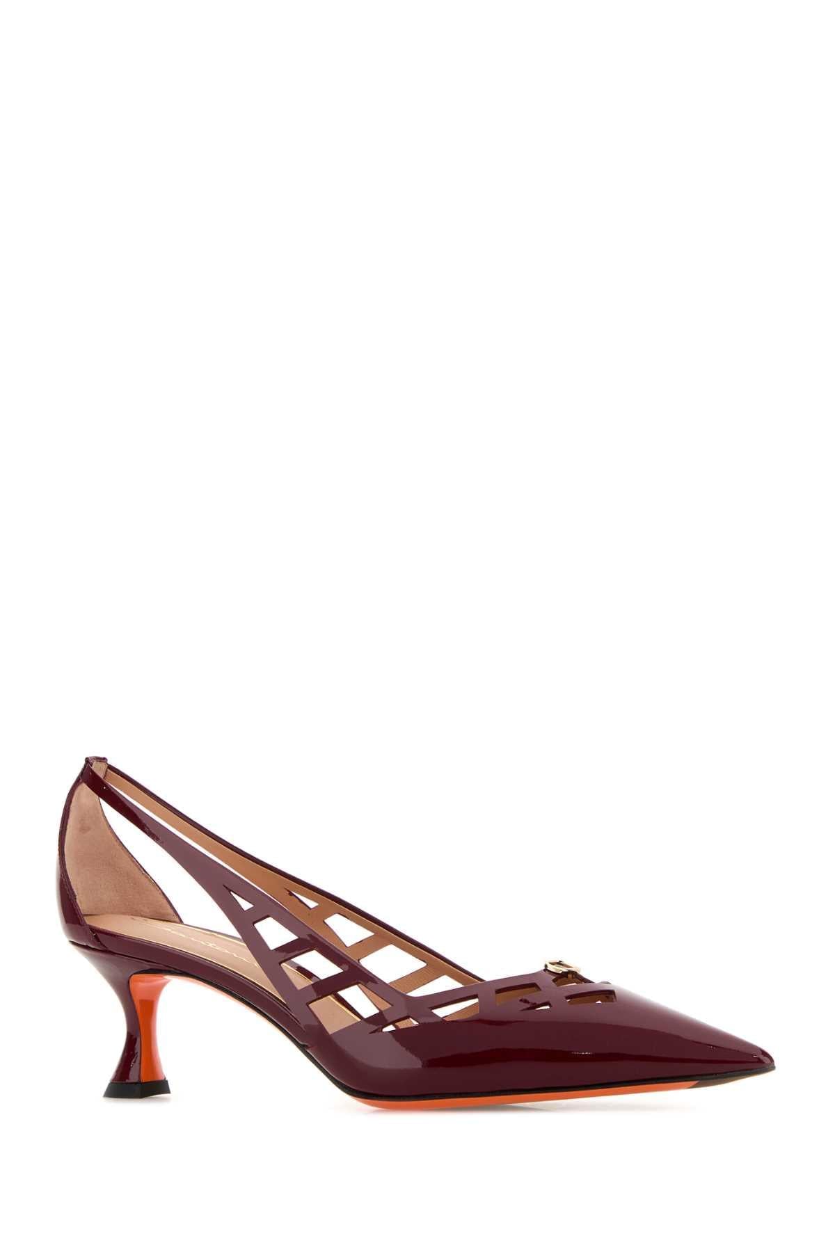 Santoni Women Burgundy Leather Stella Pumps SANTONI