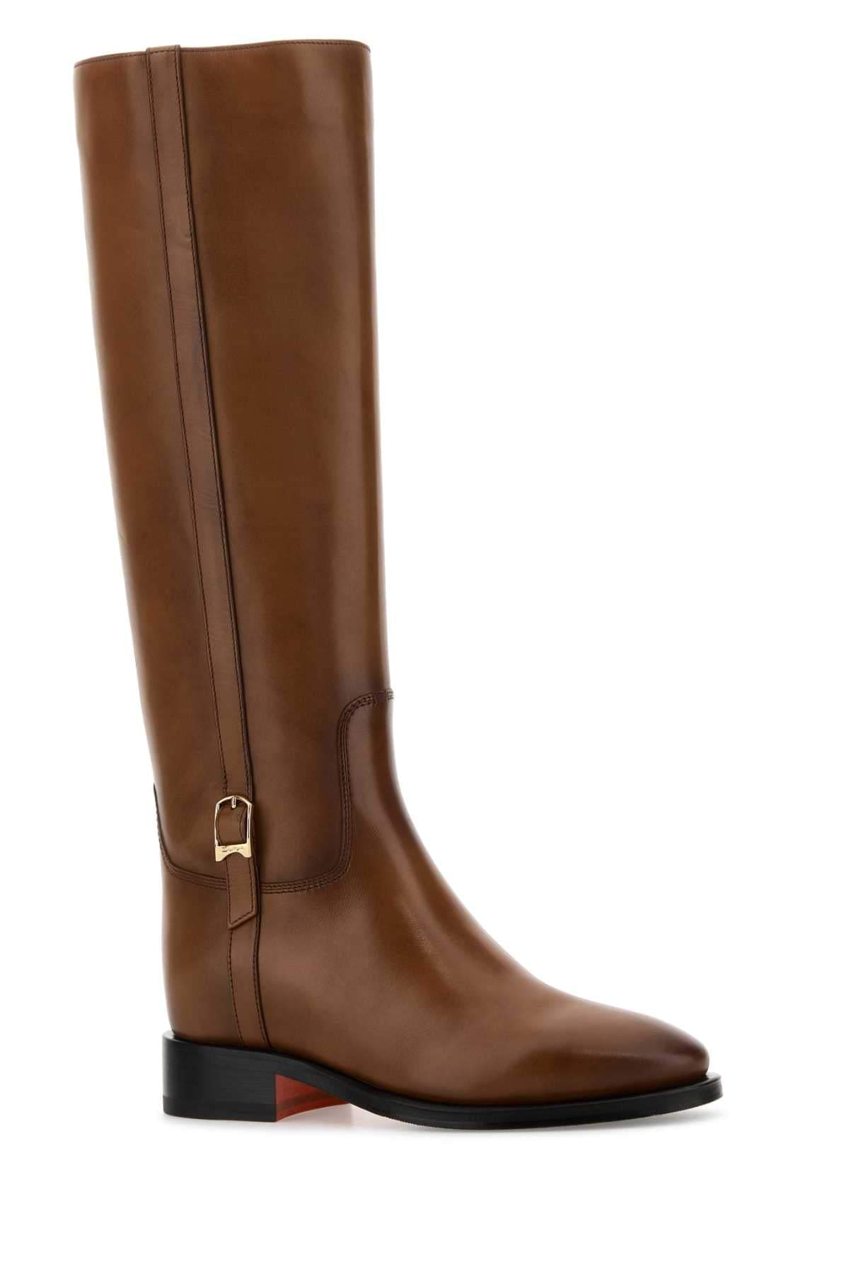 Santoni Women Brown Leather Mandy Boots SANTONI