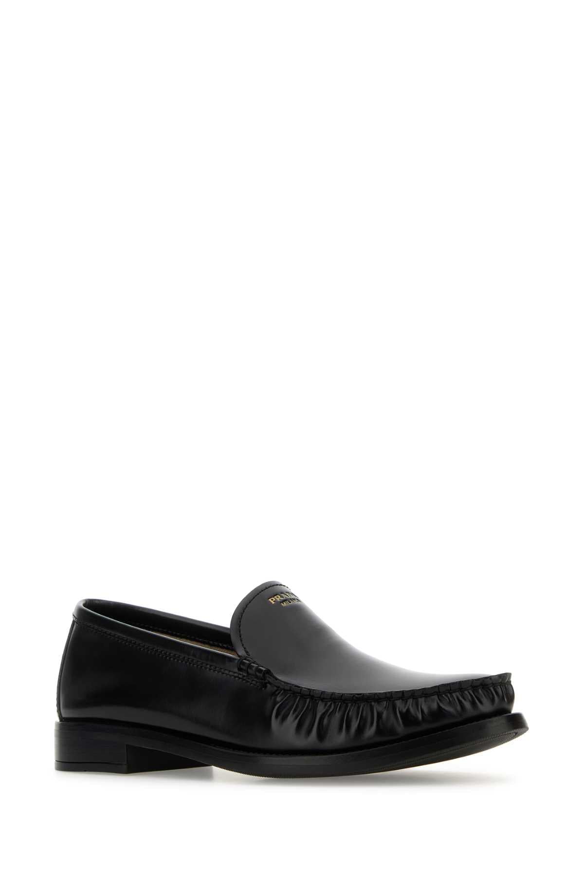Prada Women Black Leather Loafers PRADA