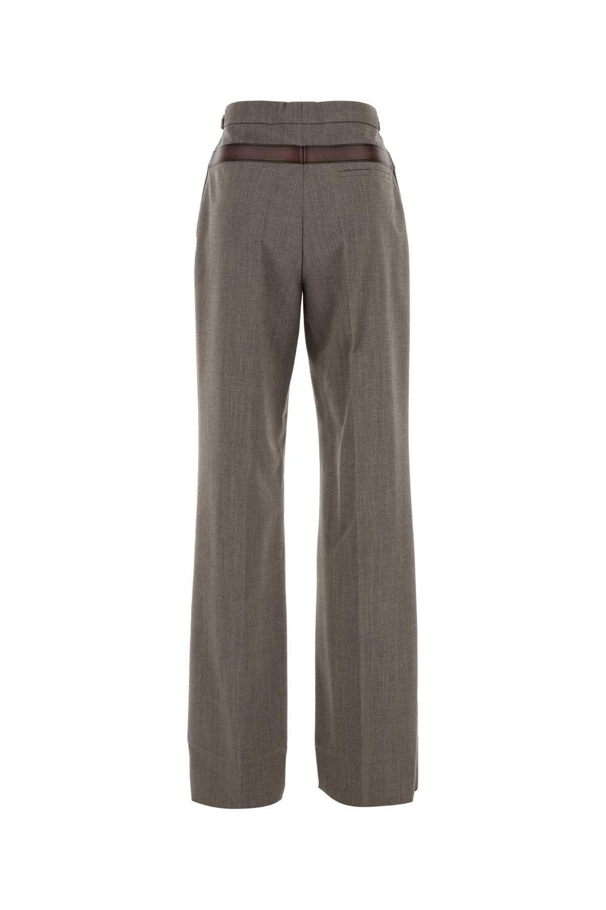 Prada Women Melange Cappuccino Tech Wool Pant PRADA