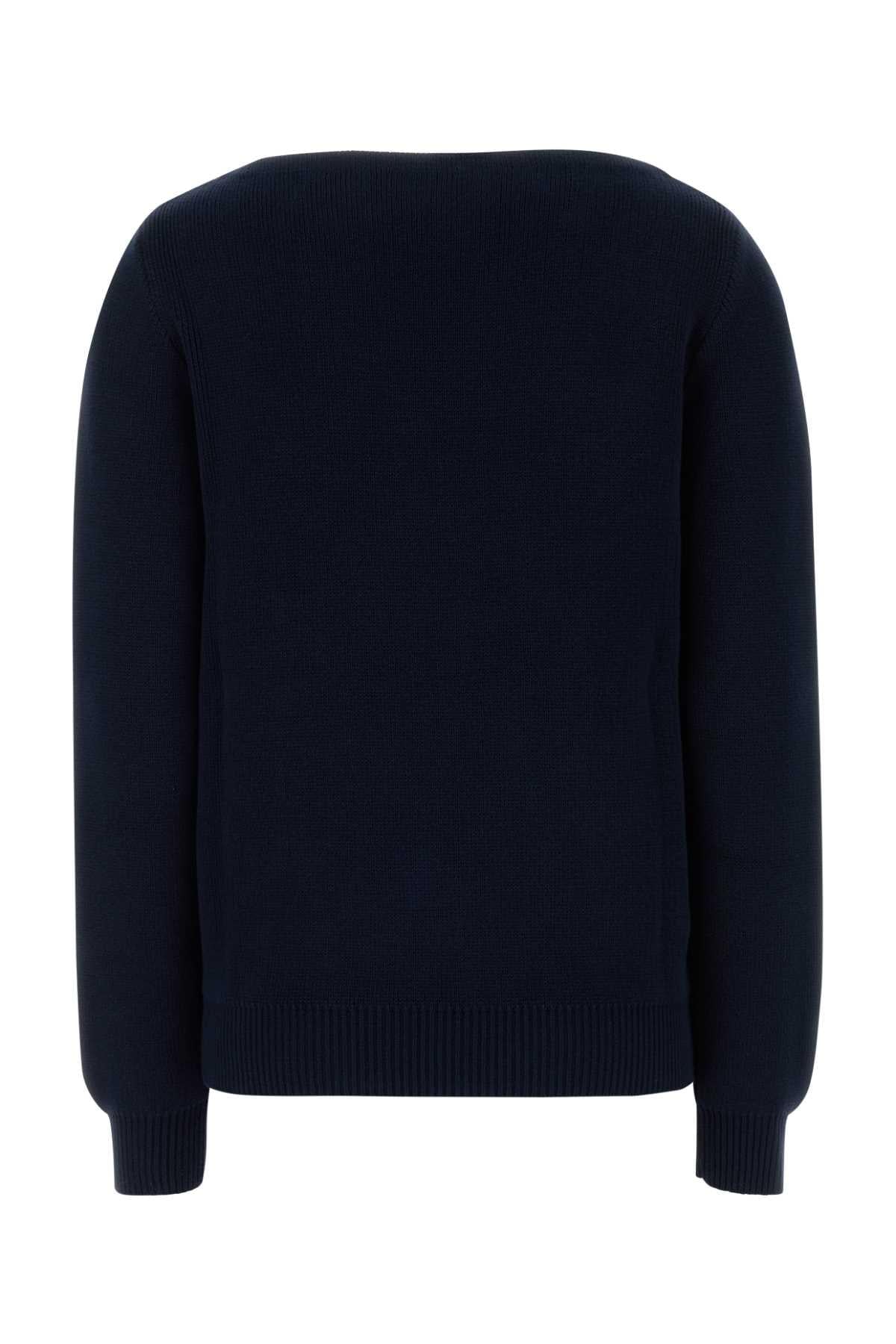 Prada Women Navy Blue Cotton Sweater PRADA