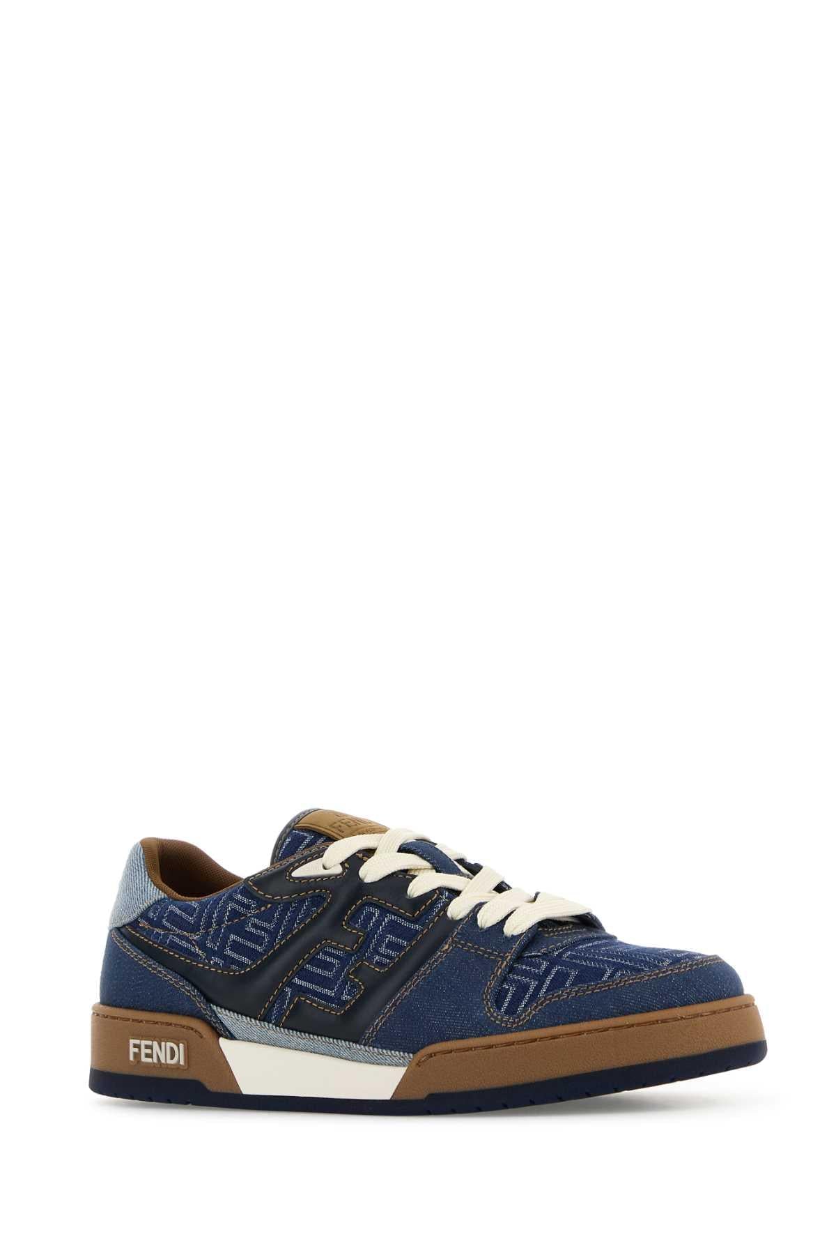 Fendi Men Denim Fendi Match Sneakers FENDI