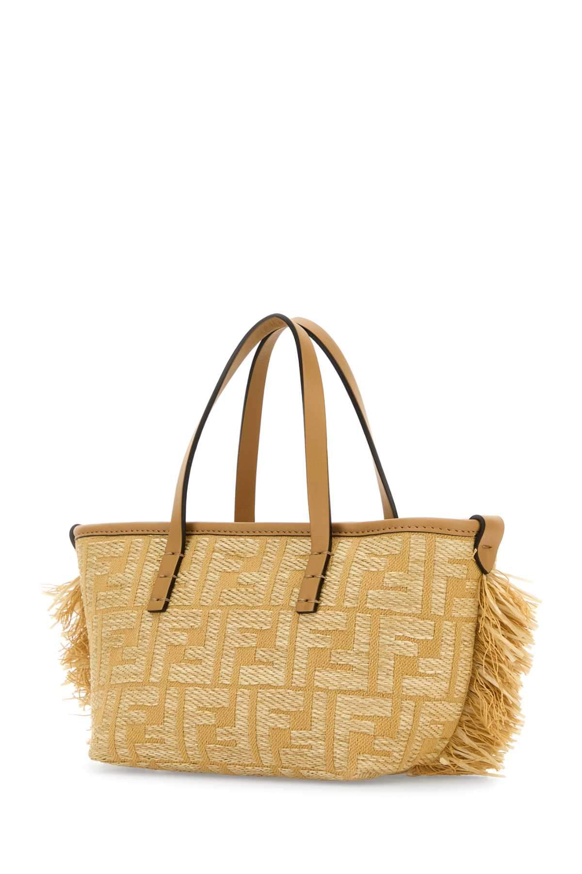 Fendi Women Embroidered Raffia Mini Roll Handbag FENDI