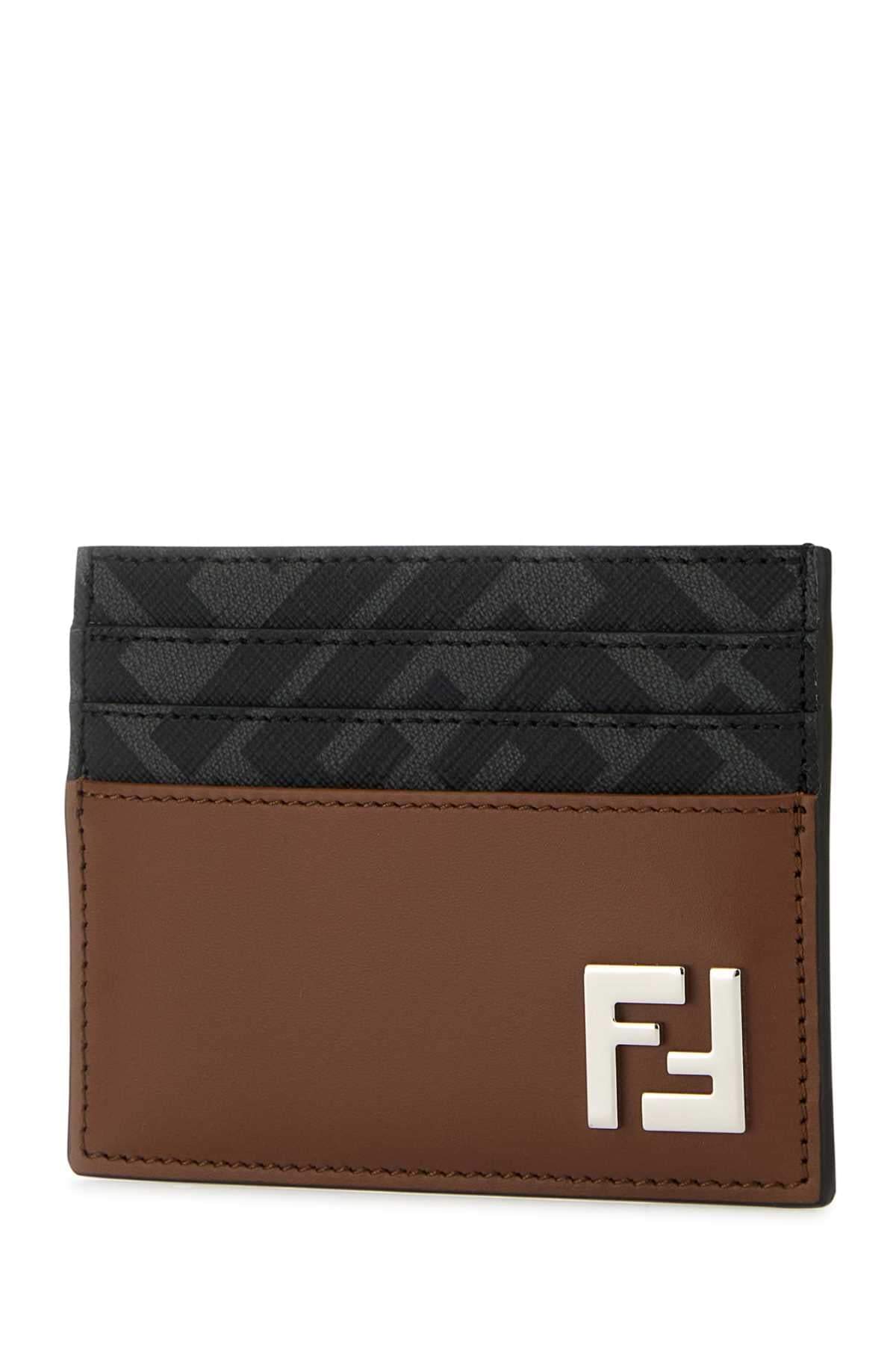 Fendi Men Multicolor Leather And Canvas Cardholder FENDI