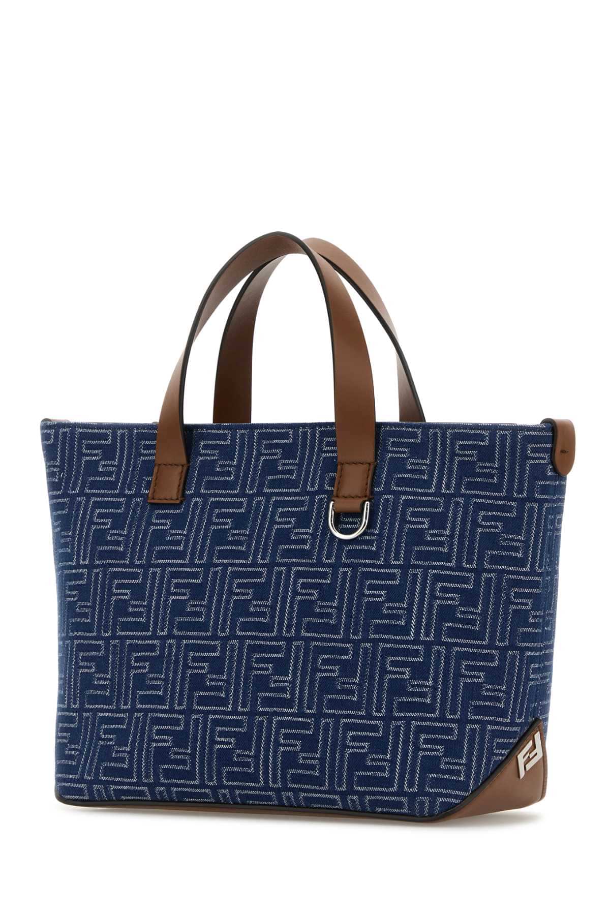 Fendi Men Embroidered Denim Handbag FENDI