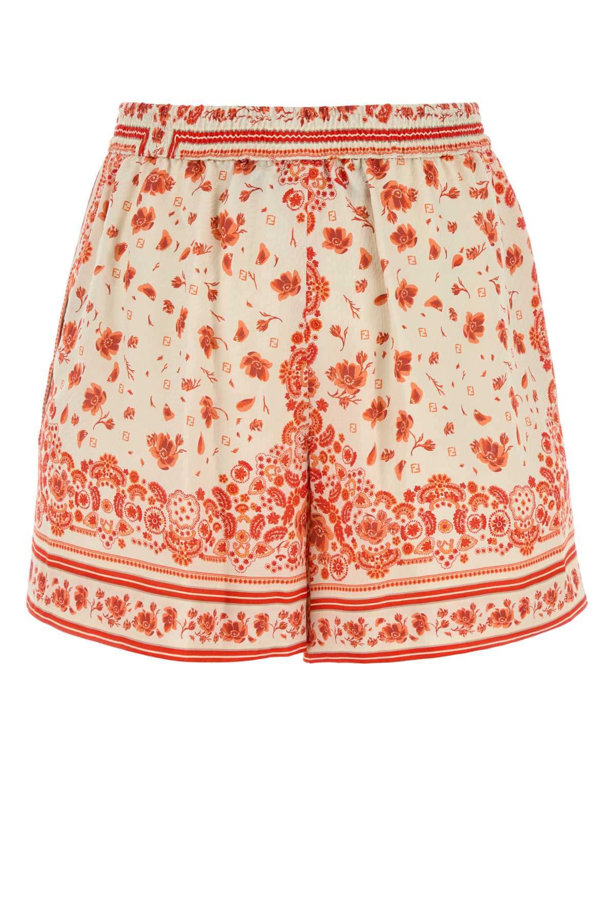 Fendi Women Printed Silk Shorts FENDI