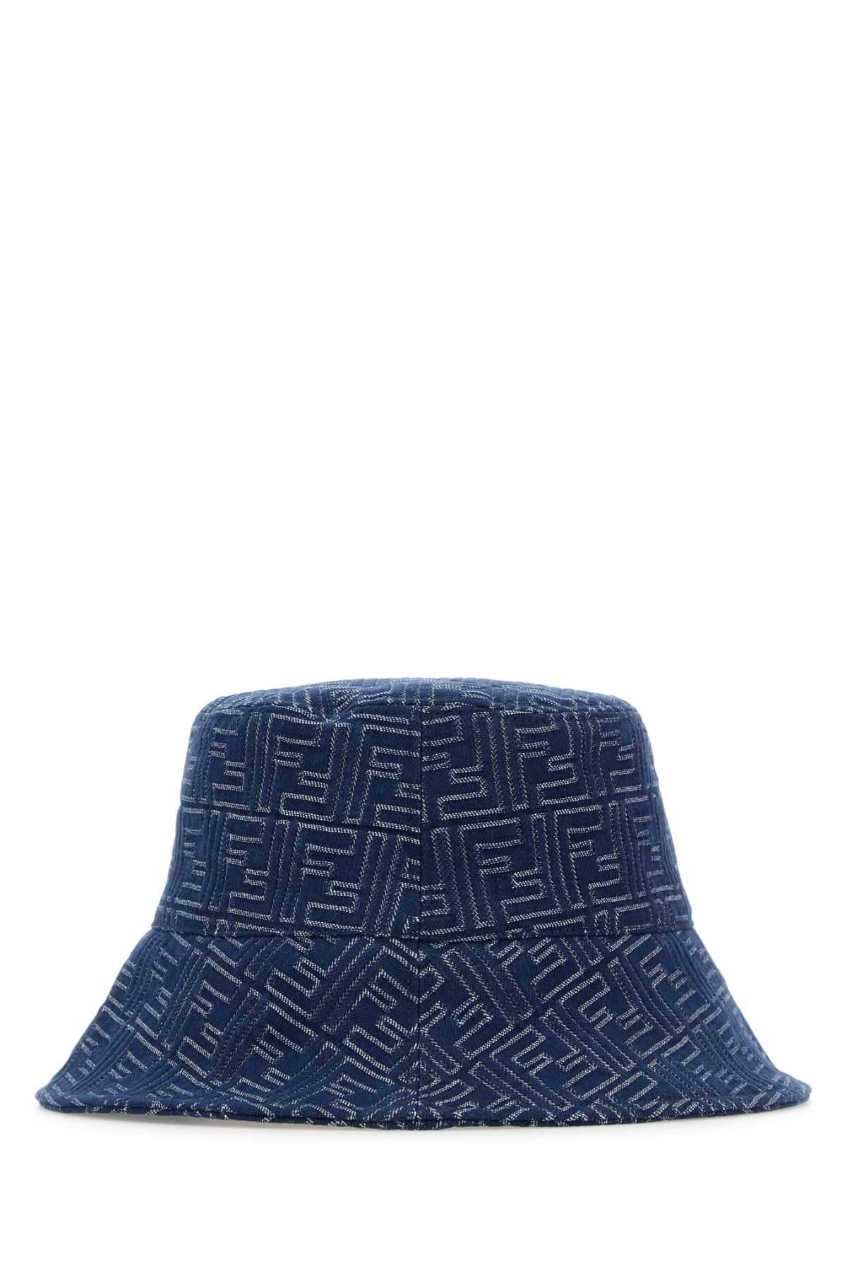 Fendi Men Embroidered Deim Bucket Hat FENDI