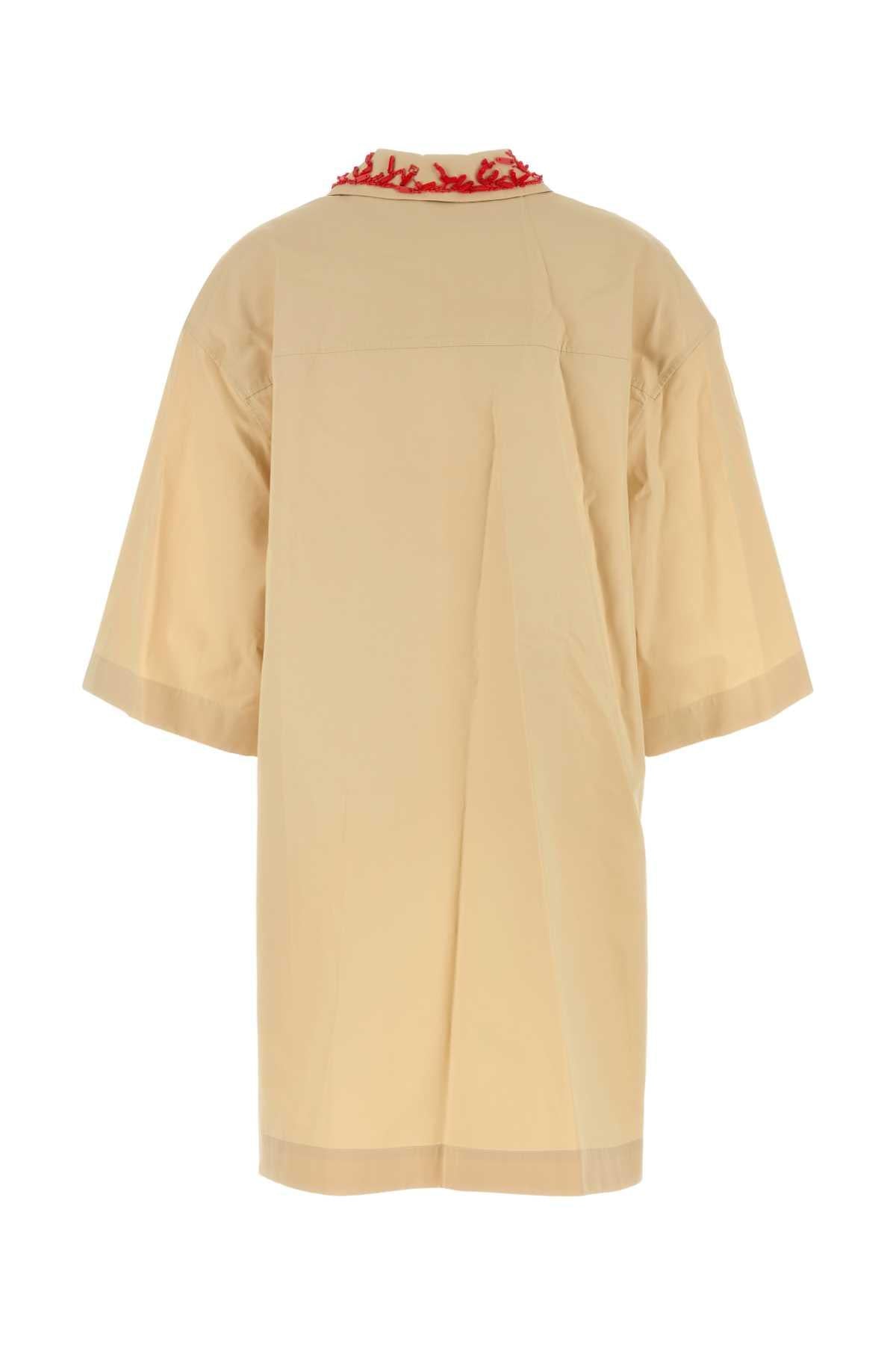 Fendi Women Pastel Yellow Poplin Dress FENDI