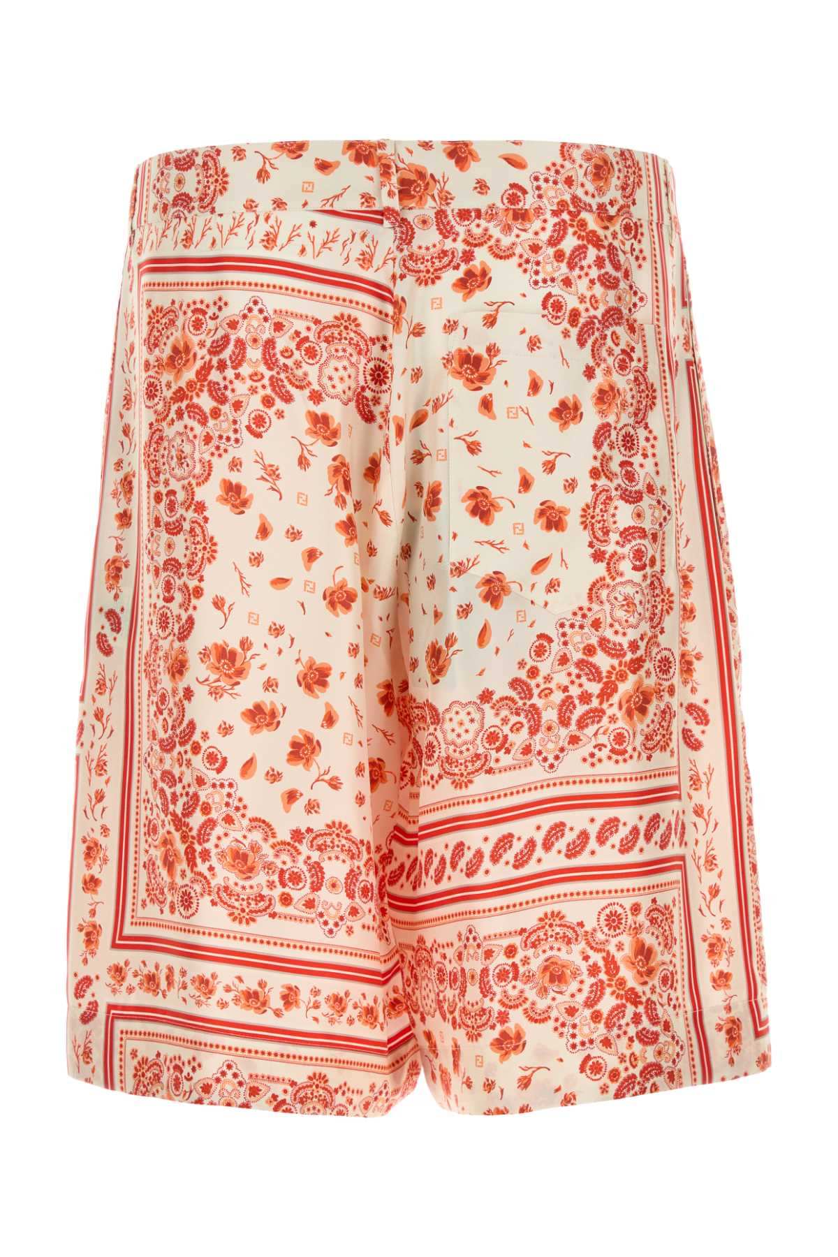 Fendi Men Printed Silk Bermuda Shorts FENDI