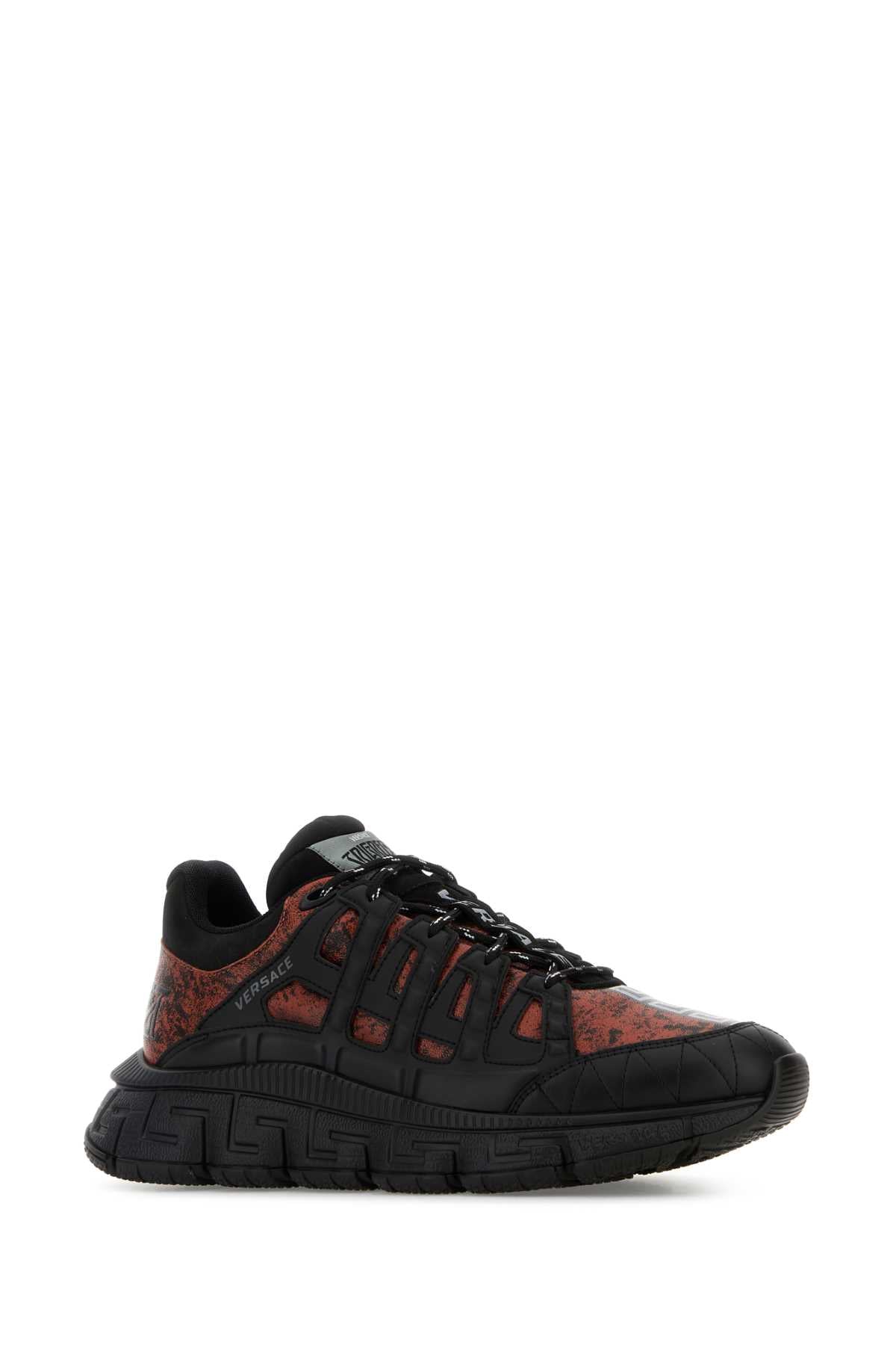 Versace Men Two-Tone Leather Sneakers VERSACE