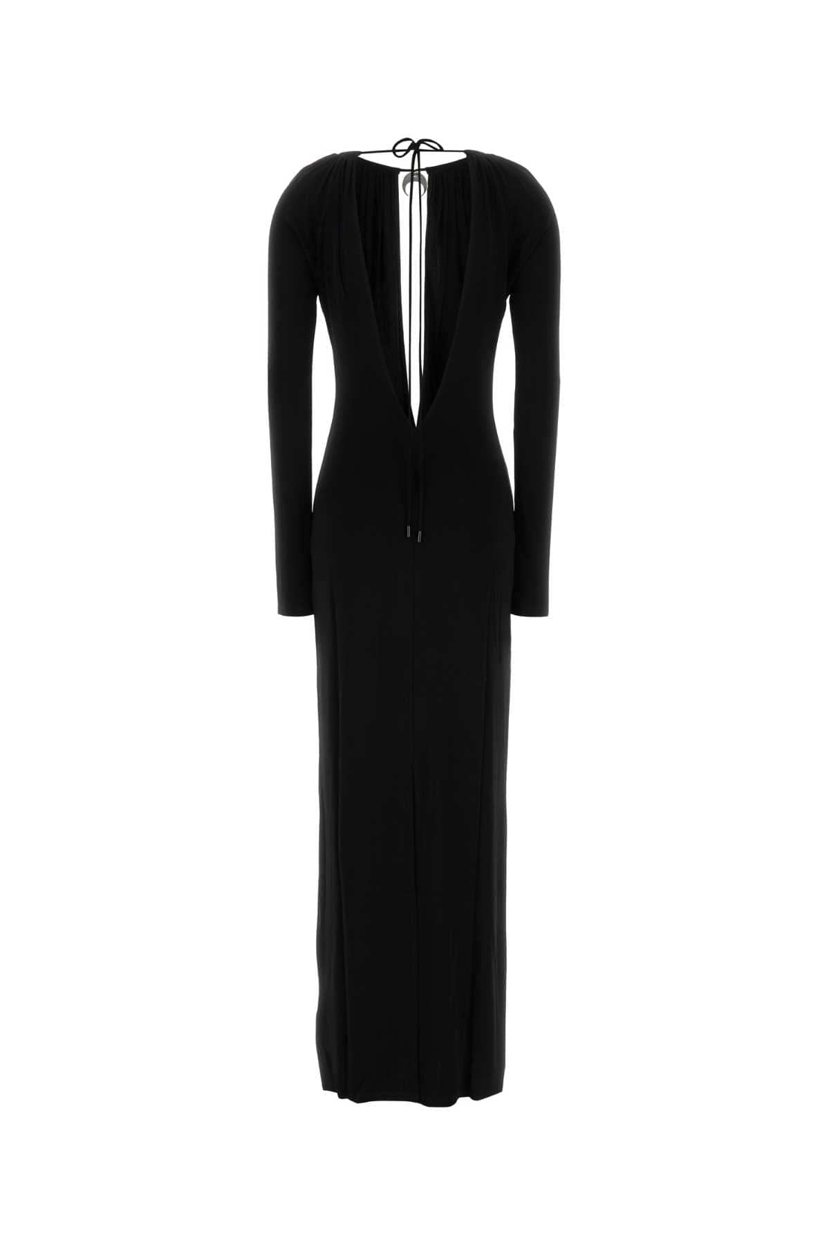 Marine Serre Women Black Jersey Long Dress MARINE SERRE