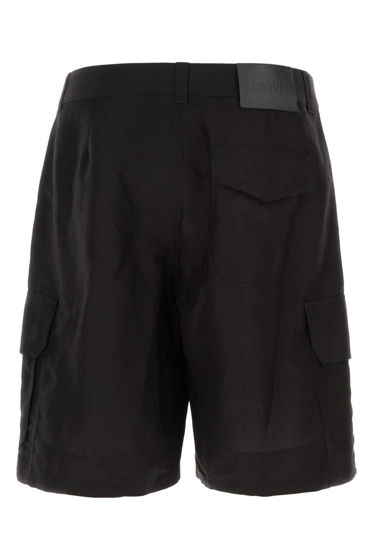 Loewe Paula's Ibiza Men Black Canvas Paula S Ibiza Bermuda Shorts LOEWE