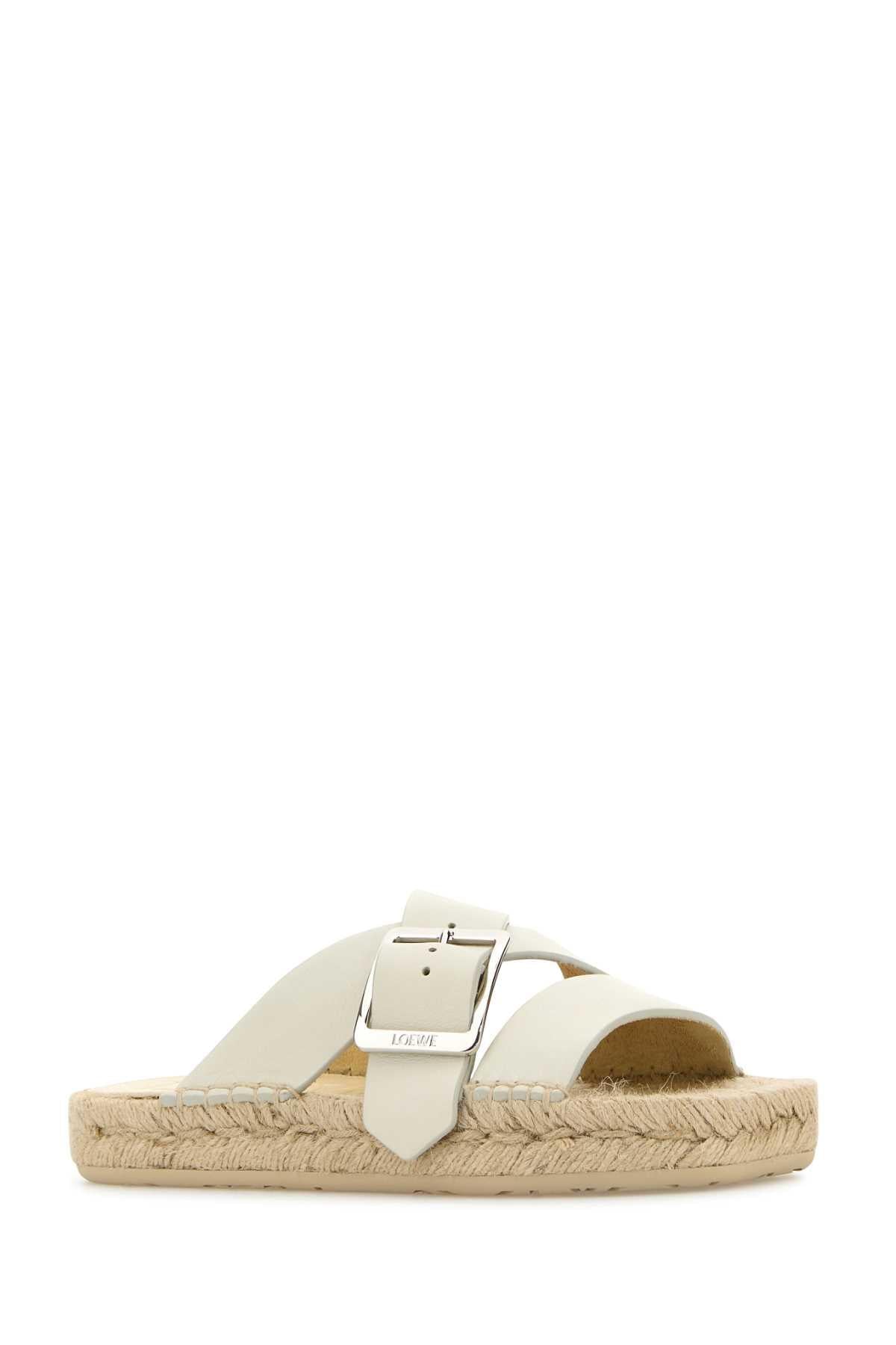Loewe Paula's Ibiza Women White Leather Paula S Ibiza Petal Slippers LOEWE