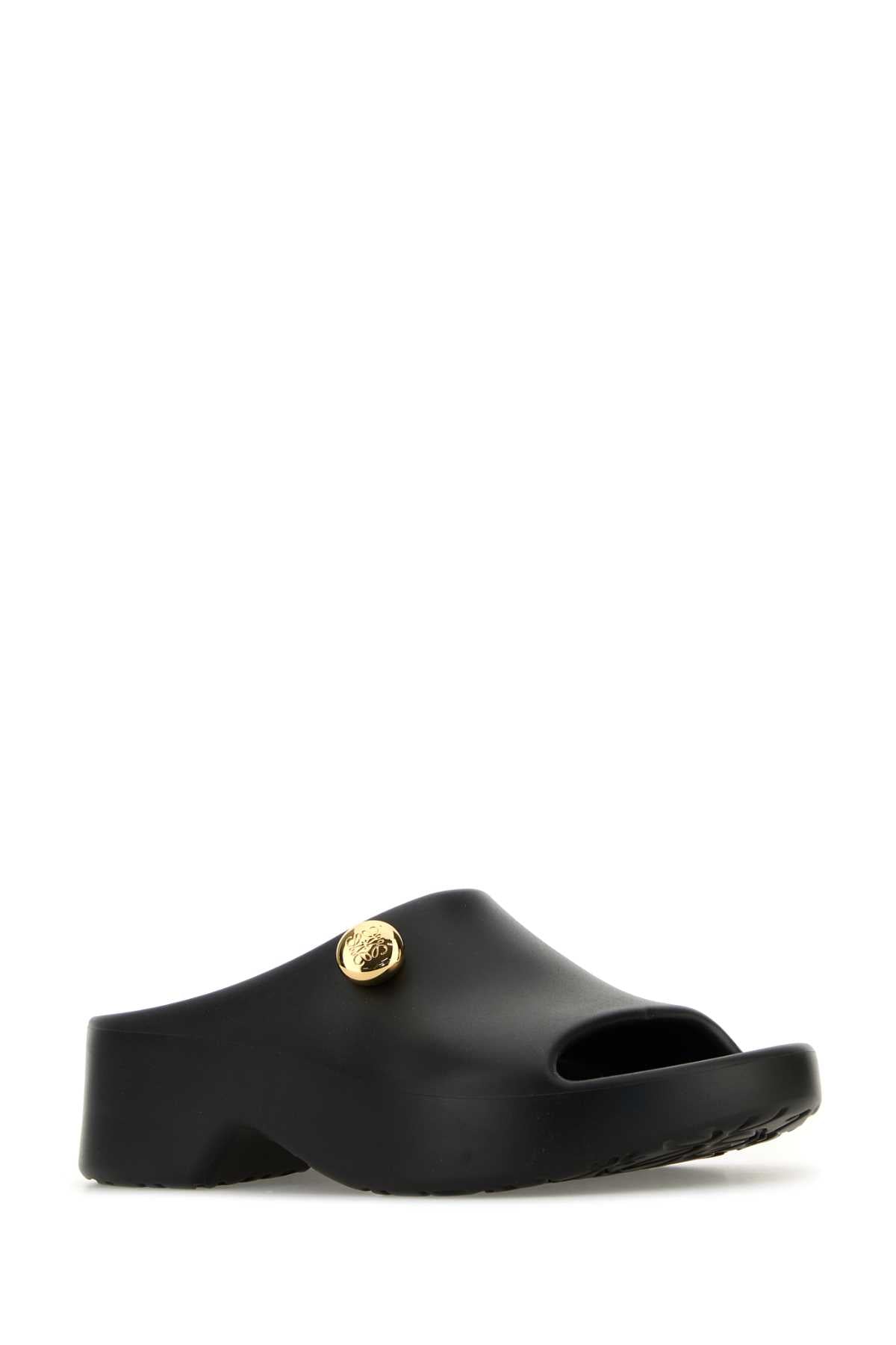 Loewe Paula's Ibiza Women Black Rubber Paula S Ibiza Slippers LOEWE