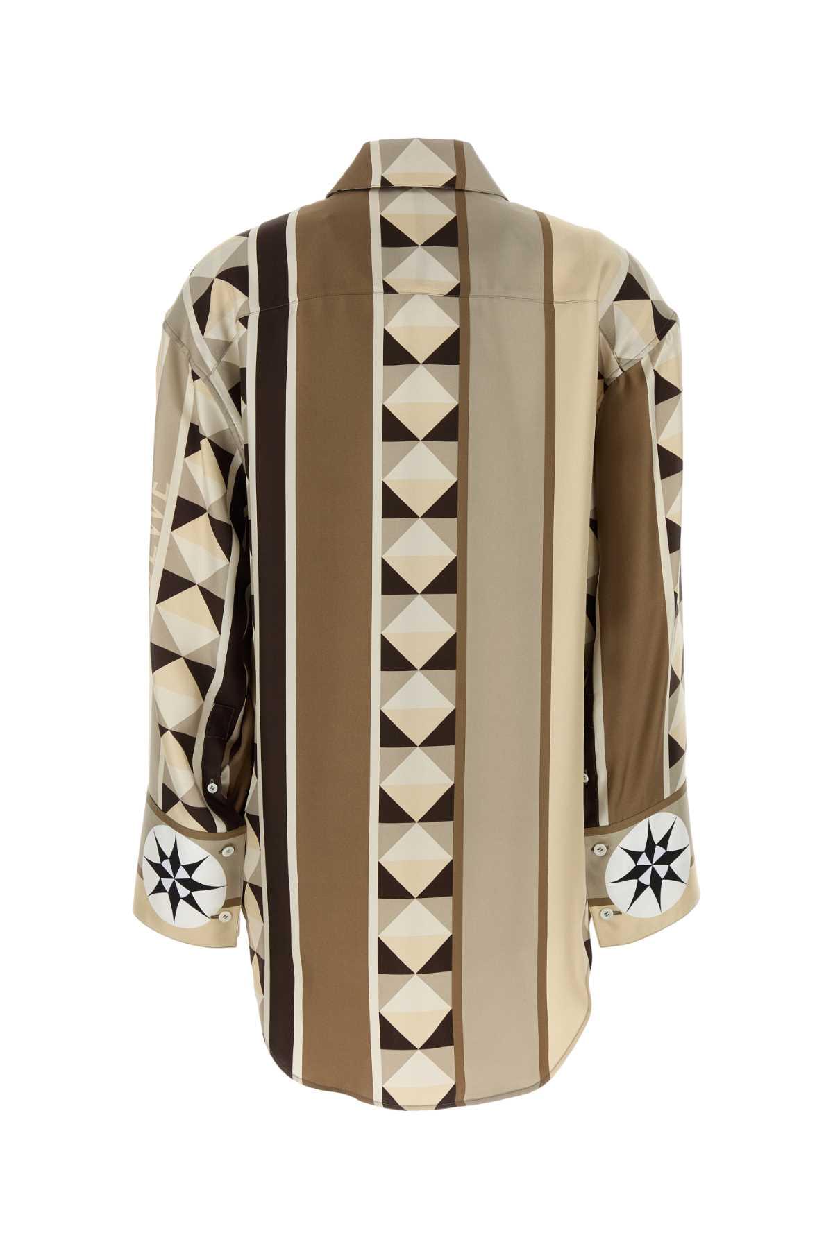 Loewe Paula's Ibiza Women Printed Silk Paula S Ibiza Oversize Shirt LOEWE