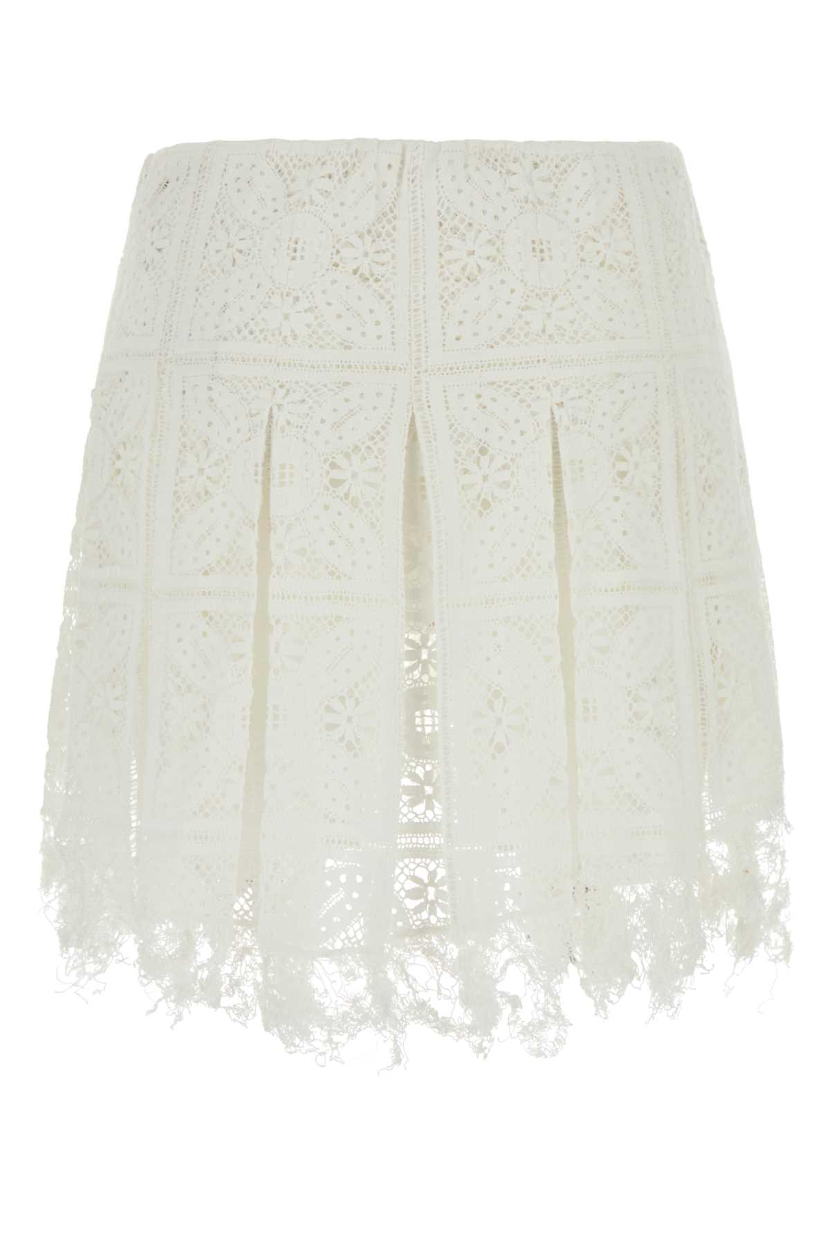 Loewe Paula's Ibiza Women White Lace Paula S Ibiza Shorts LOEWE