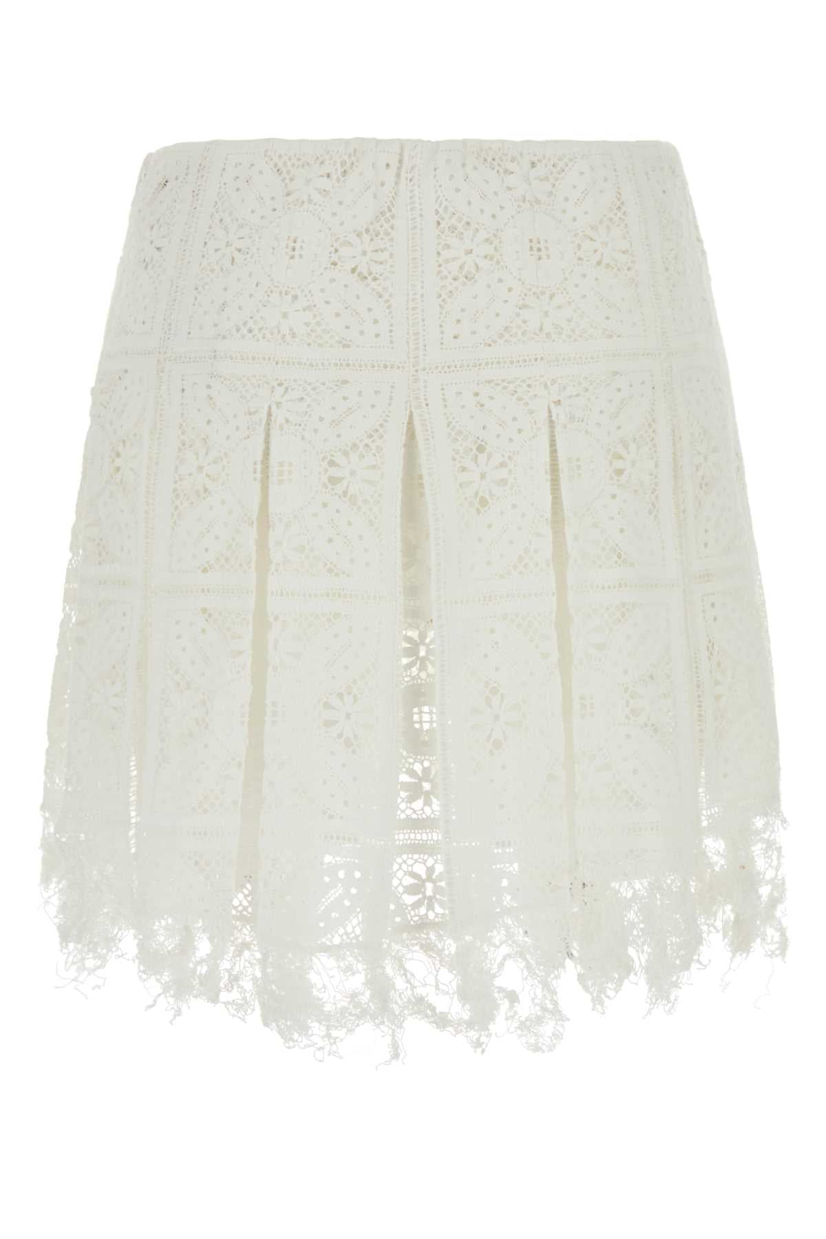 Loewe Paula's Ibiza Women White Lace Paula S Ibiza Shorts LOEWE