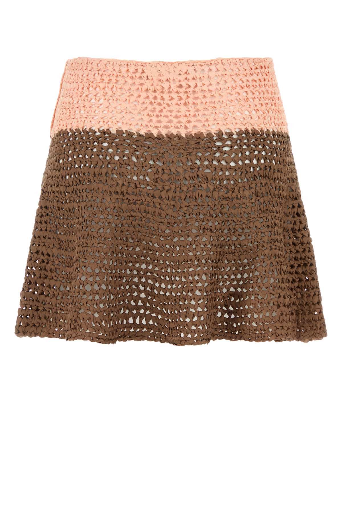 Loewe Paula's Ibiza Women Two-Tone Crochet Paula S Ibiza Mini Skirt LOEWE