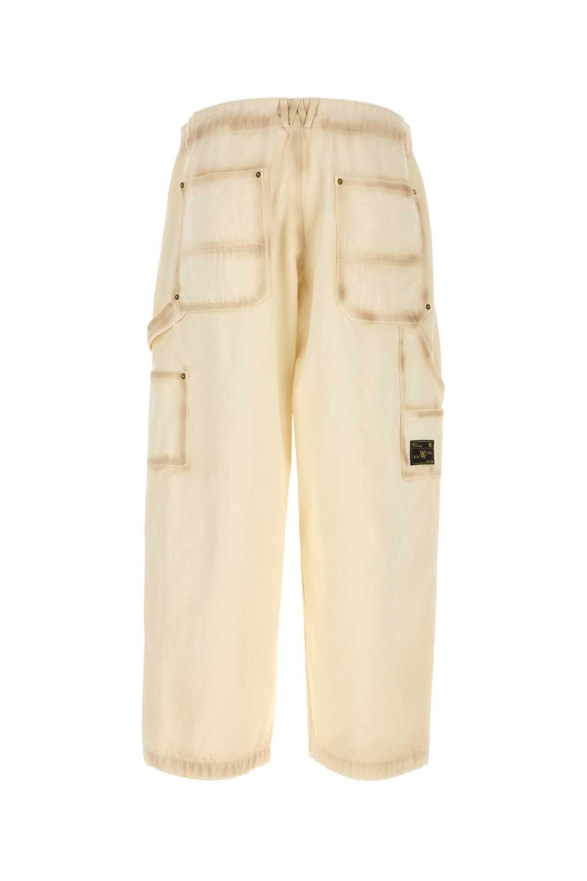 Willy Chavarria Men Ivory Cotton Wide-Leg Workwear Toluca Pant WILLY CHAVARRIA
