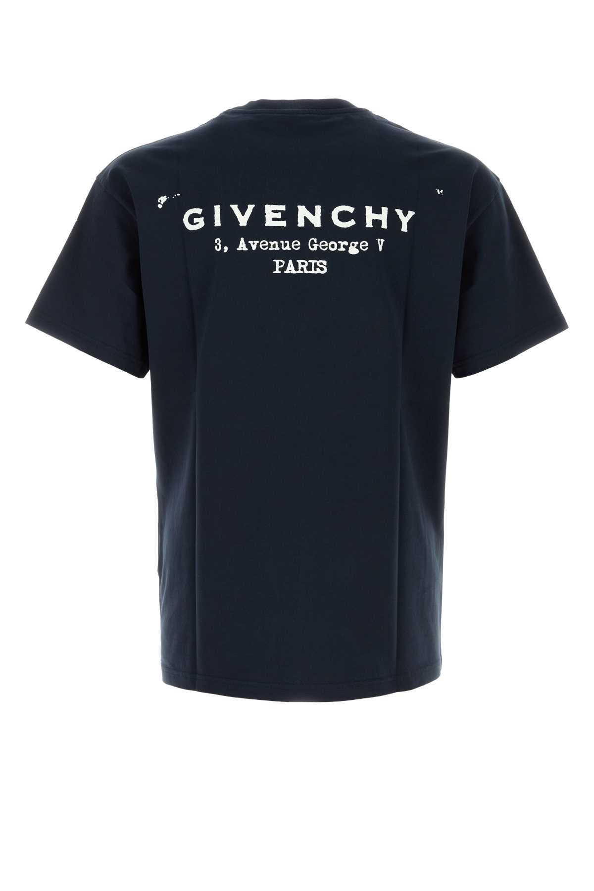 Givenchy Men Dark Blue Cotton T-Shirt GIVENCHY