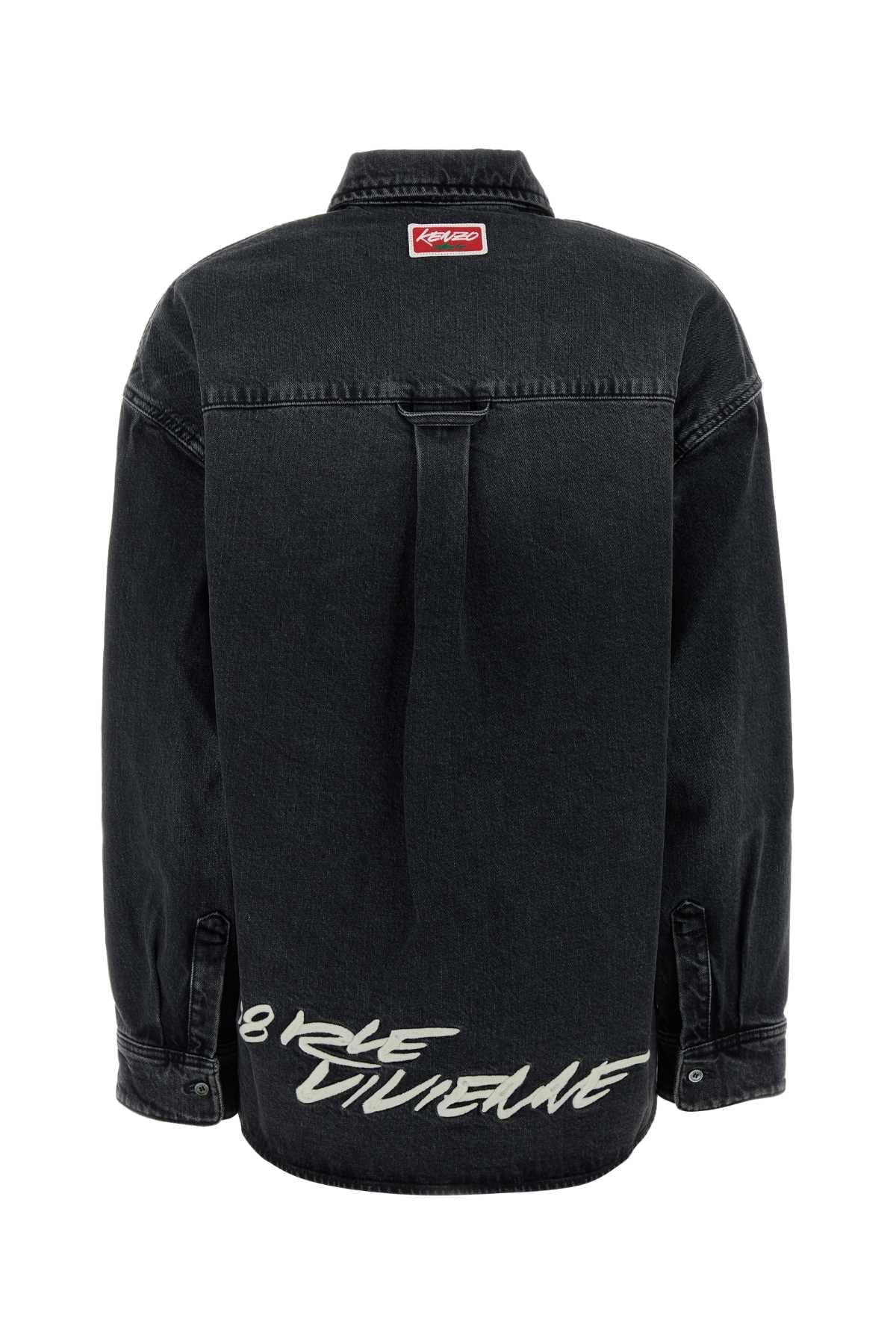 Kenzo Women Black Stretch Denim Shirt