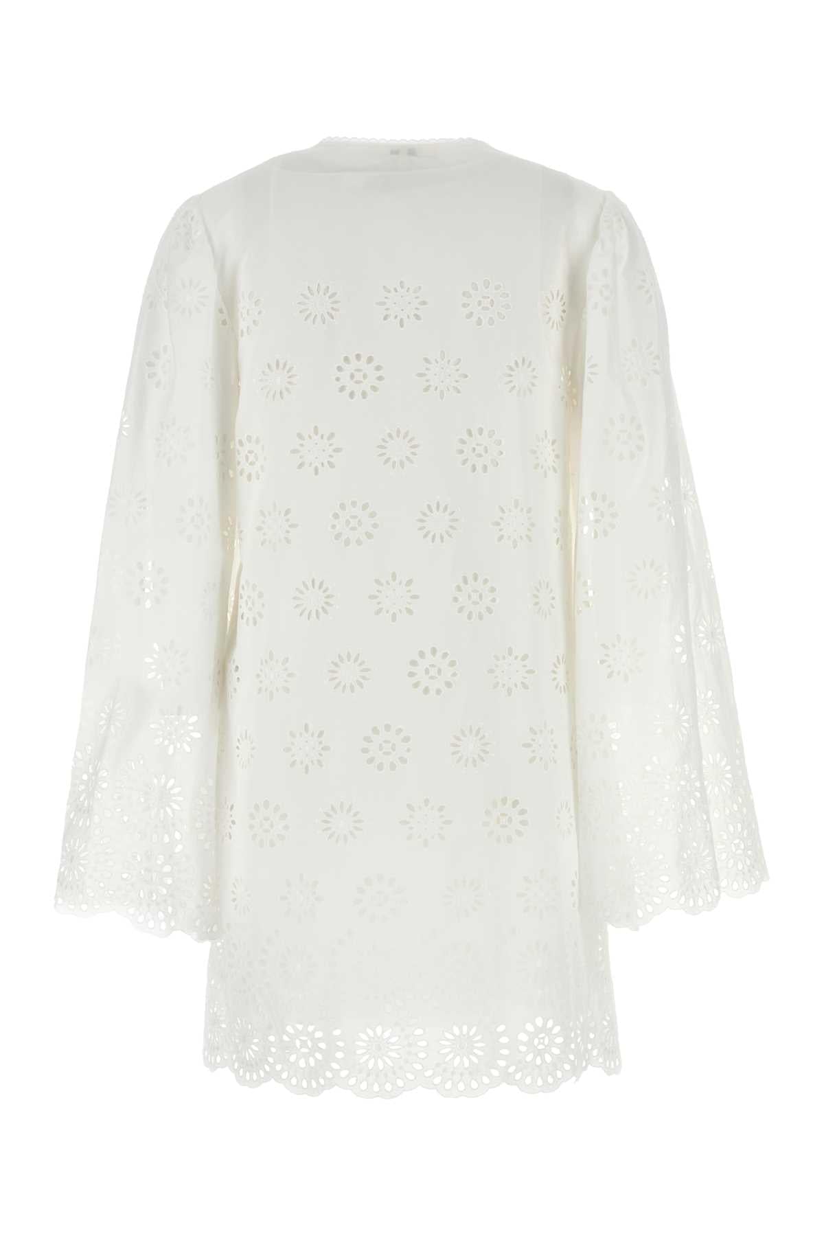 Chloe Women White Broderie Anglaise Mini Dress CHLOE