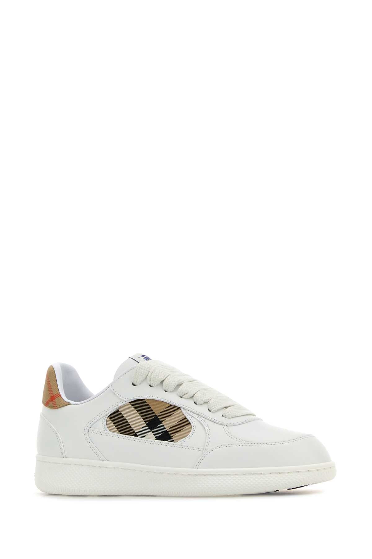 Burberry Women White Leather Terrace Sneakers BURBERRY