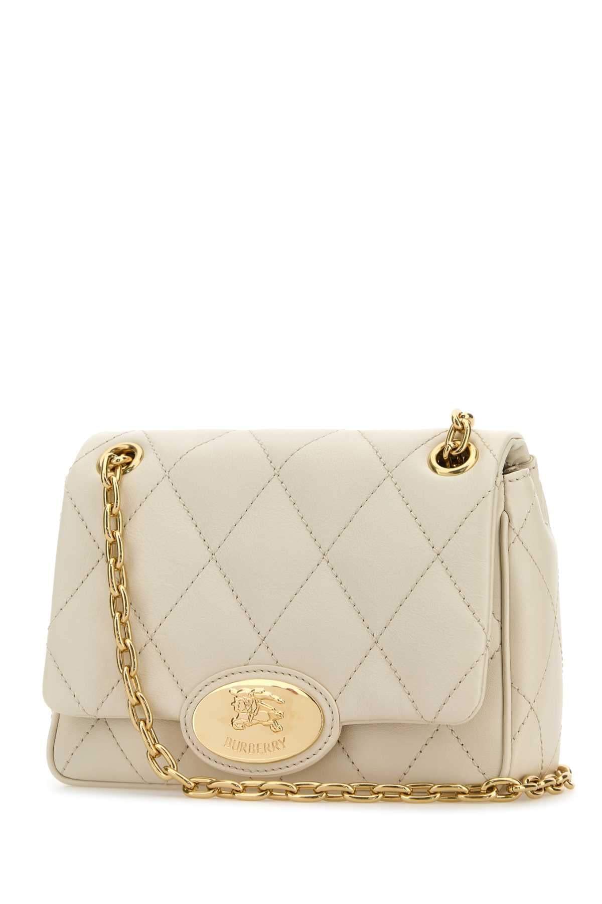 Burberry Women Ivory Leather Small Strand Shoulder Bag BURBERRY