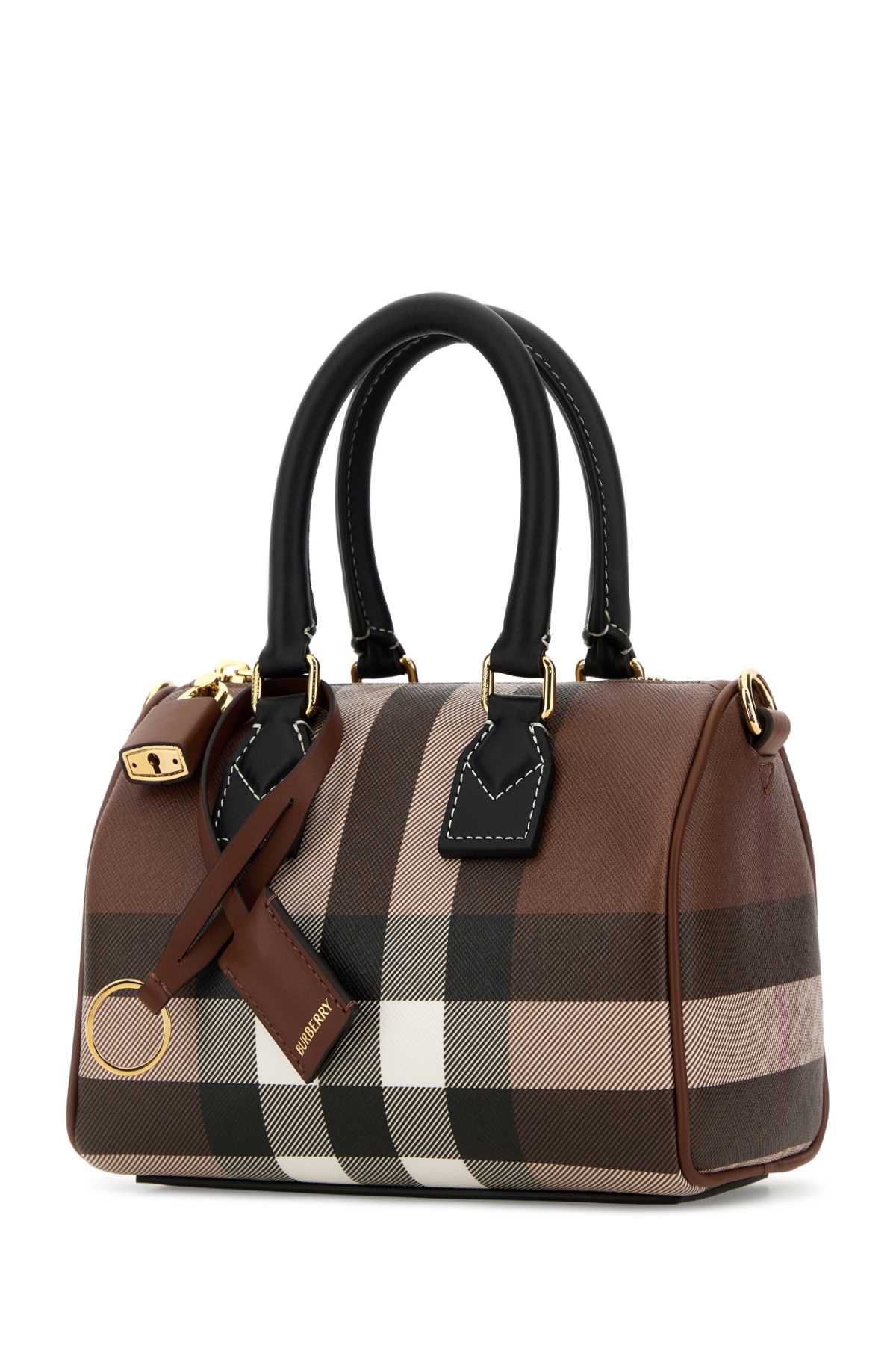 Burberry Women Printed Canvas Mini Check Handbag BURBERRY