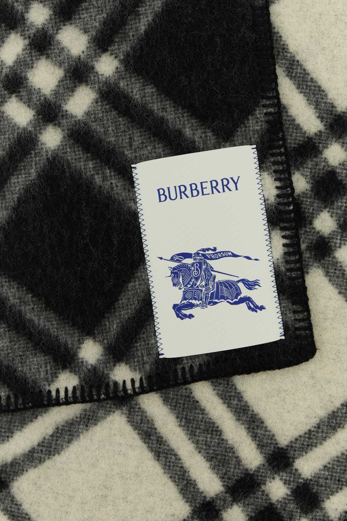 Burberry Unisex Embroidered Wool Scarf BURBERRY