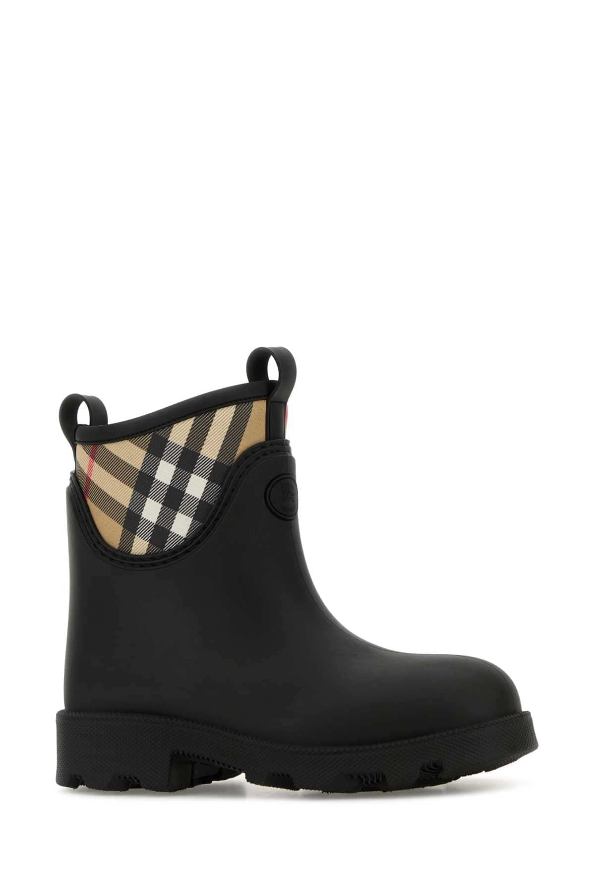 Burberry Women Black Rubber Marsh Stamp Ankle Boots BURBERRY