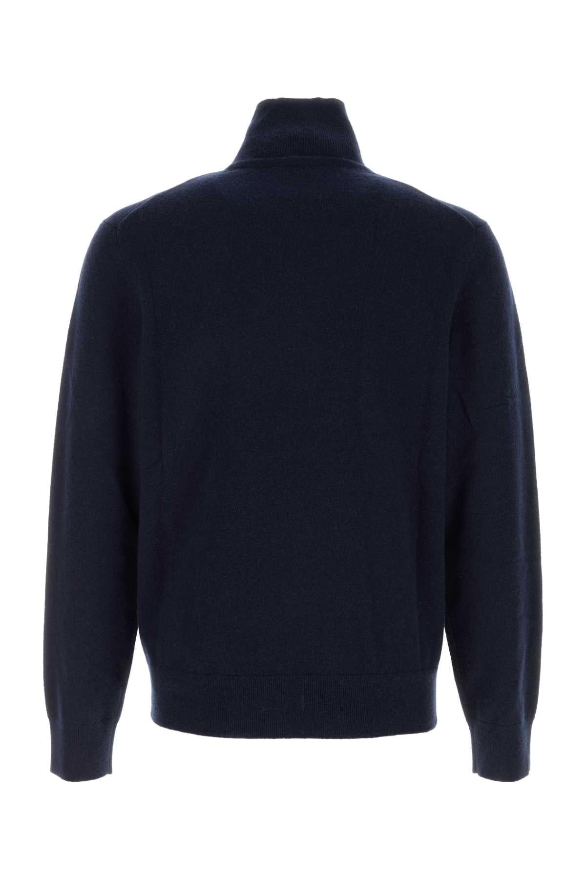 Burberry Men Dark Blu Stretch Cashmere Blend Sweater BURBERRY