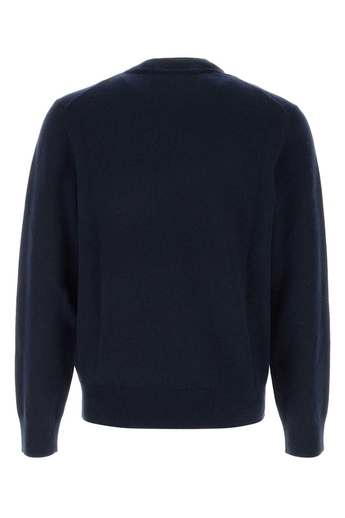 Burberry Men Midnight Blue Stretch Cashmere Blend Sweater BURBERRY