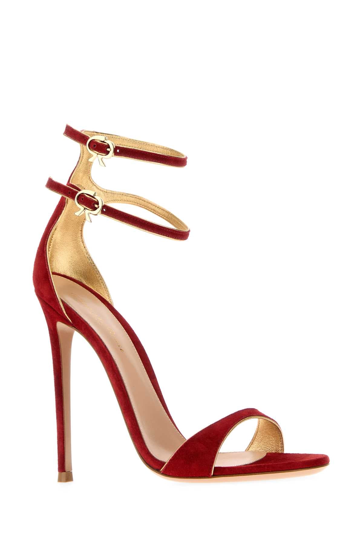 Gianvito Rossi Women Red Suede Visctorine Sandals GIANVITO ROSSI