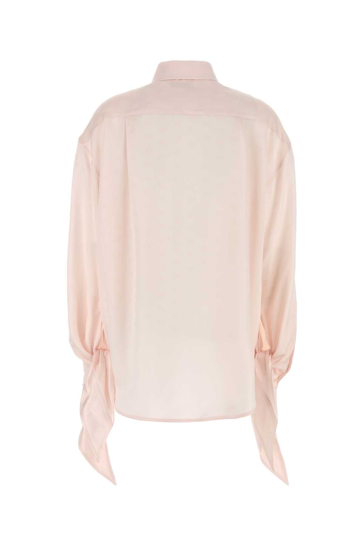 Balenciaga Women Pastel Pink Satin Shirt BALENCIAGA