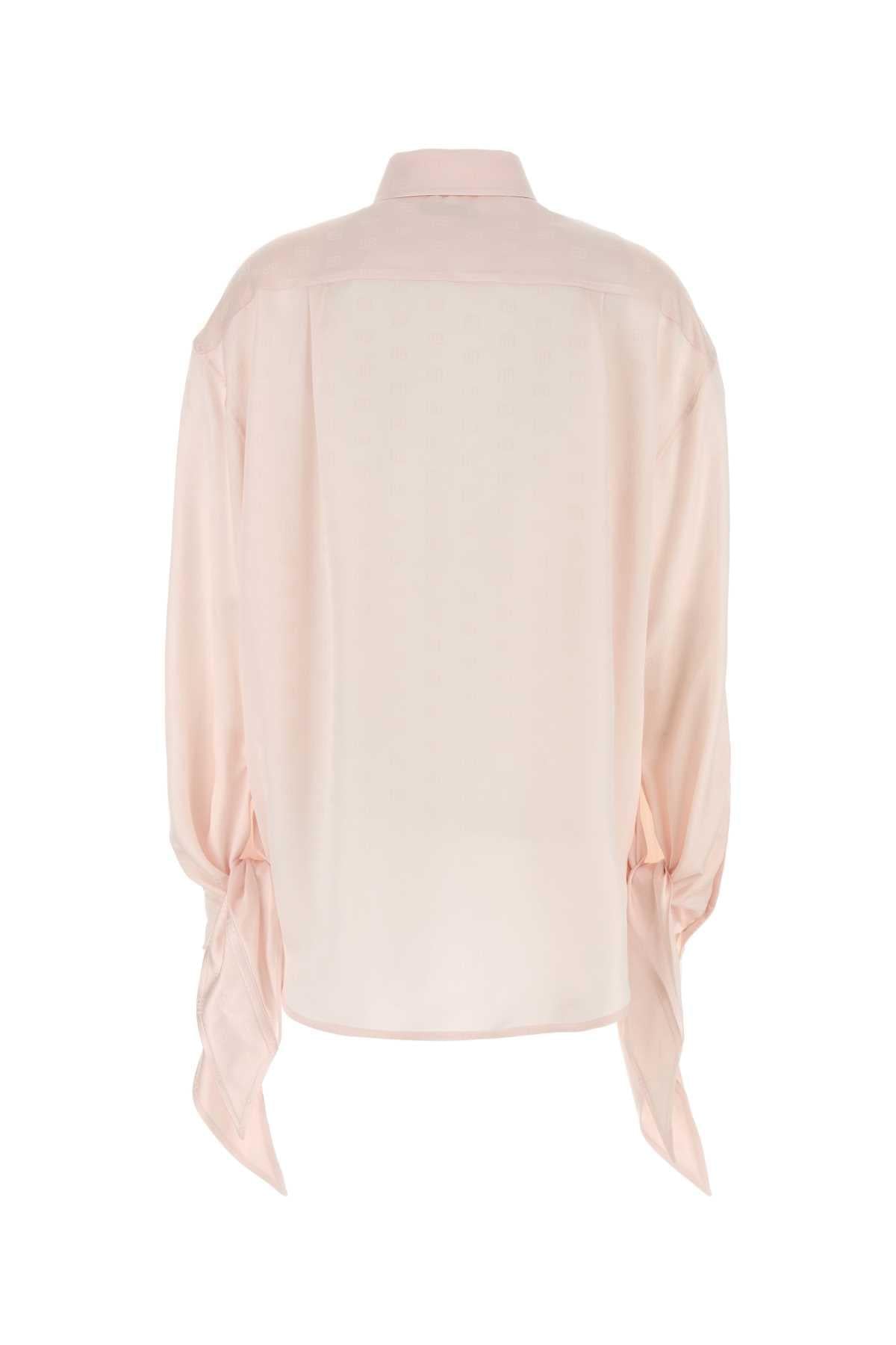 Balenciaga Women Pastel Pink Satin Shirt BALENCIAGA