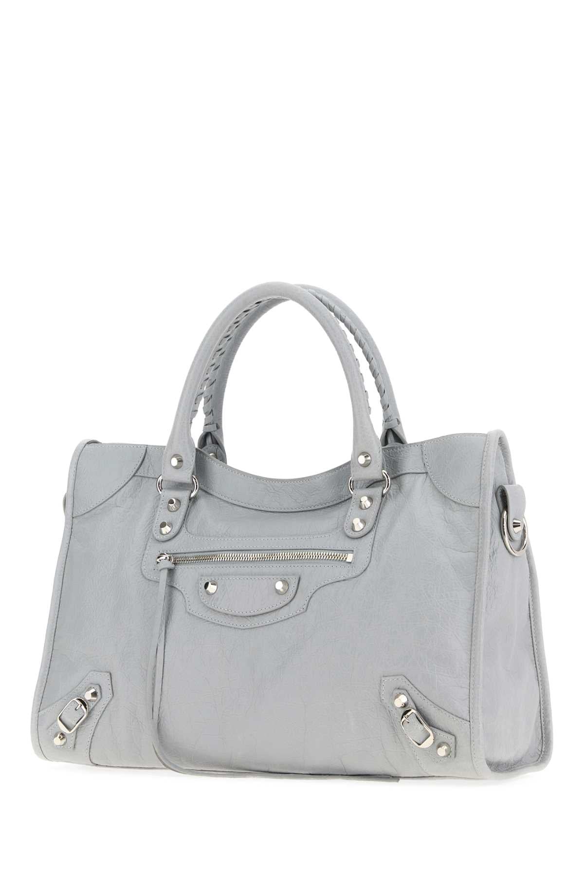 Balenciaga Women Light Grey Leather Medium Le City Handbag BALENCIAGA