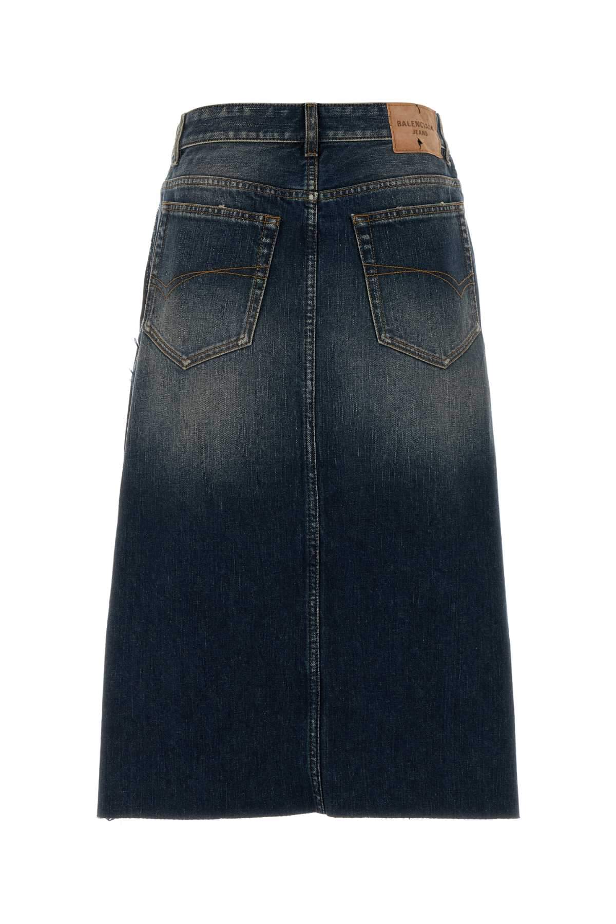 Balenciaga Women Two-Tone Twill And Denim Skirt BALENCIAGA