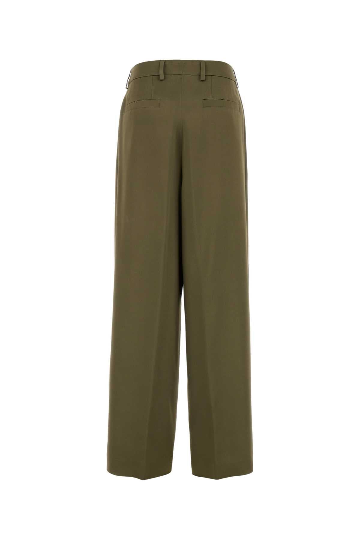 Dries Van Noten Women Olive Green Crepe Penn Palazzo Pant DRIES VAN NOTEN