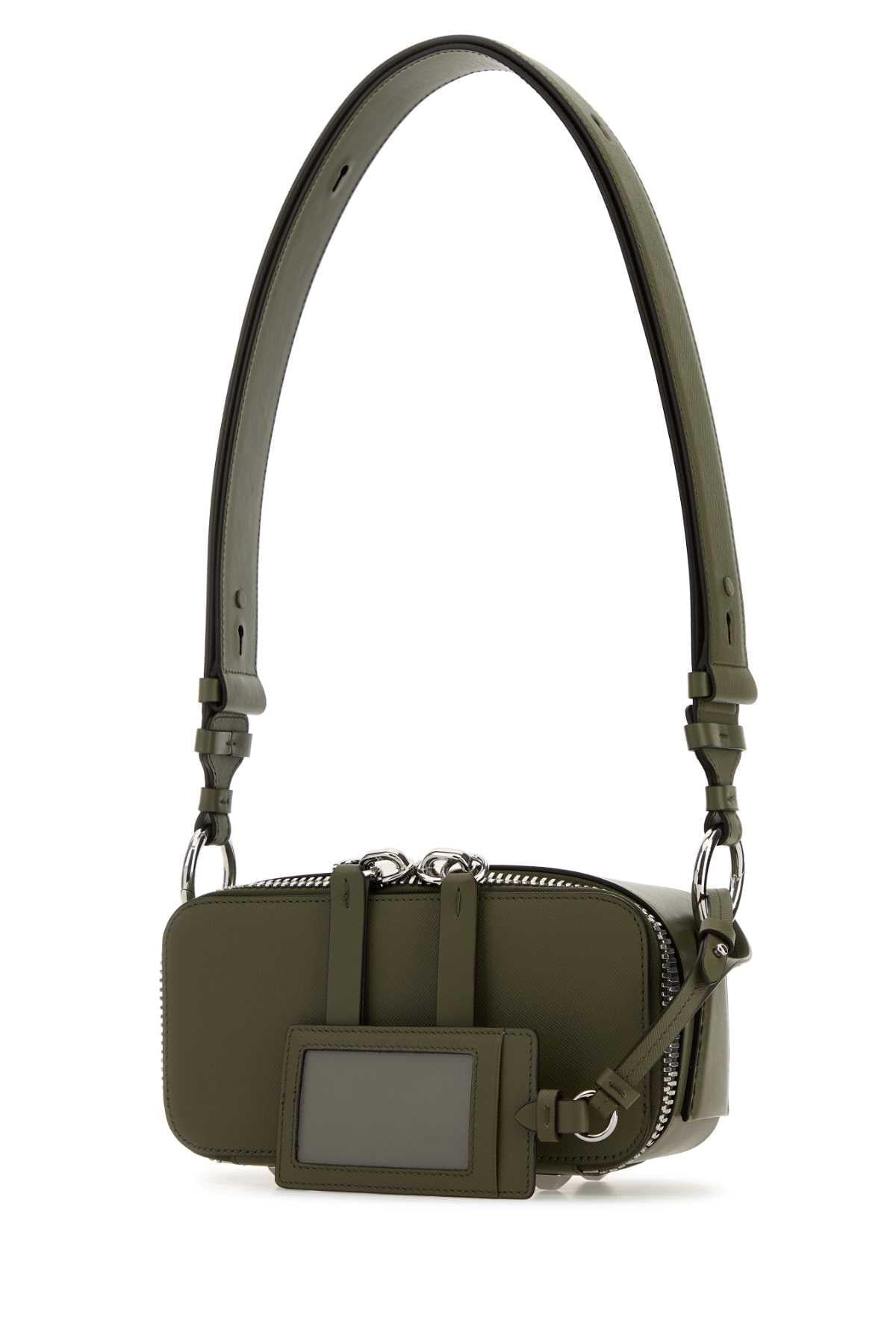 Maison Margiela Women Army Green Leather Shoulder Bag MAISON MARGIELA