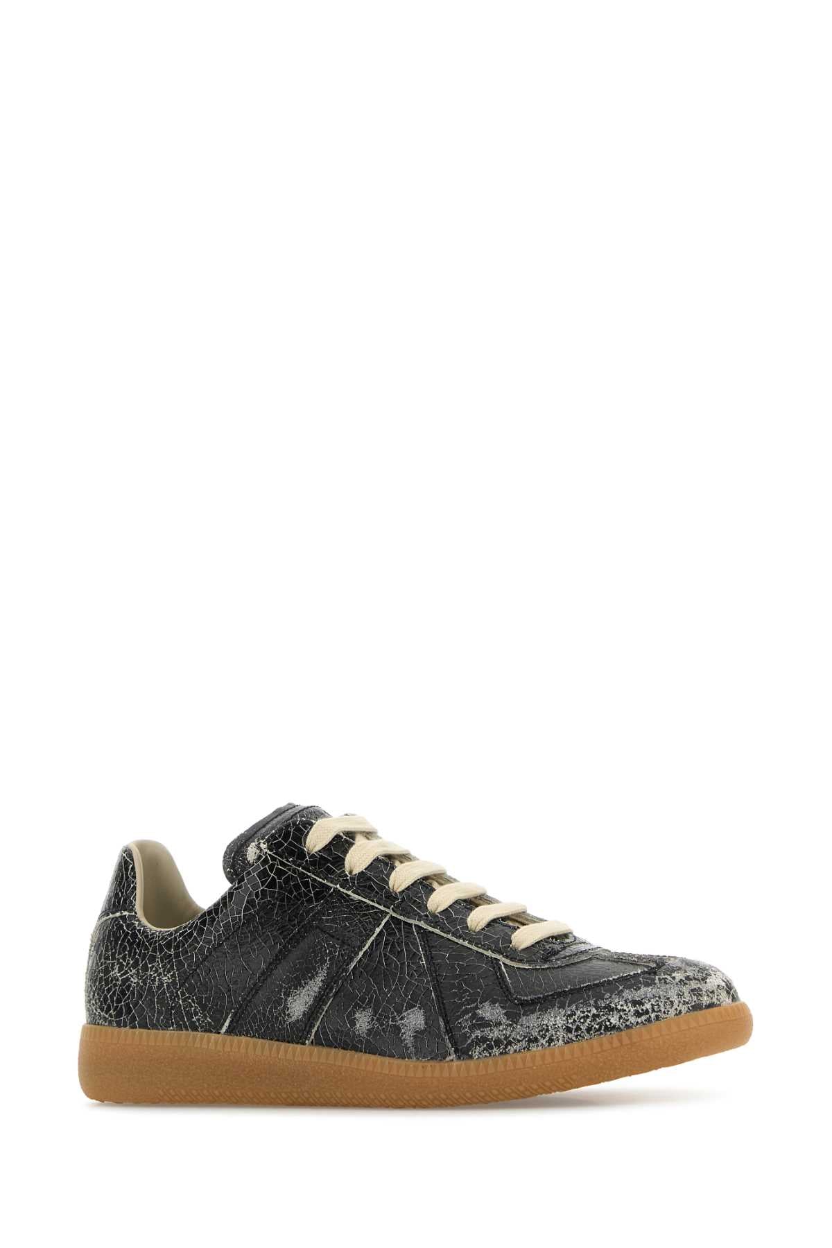 Maison Margiela Women Black Leather Sneakers MAISON MARGIELA