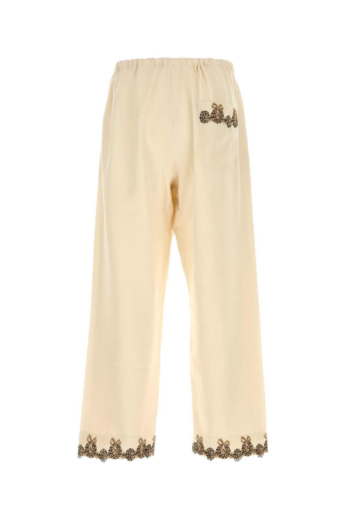 Bode Men Cream Wool Joggers BODE
