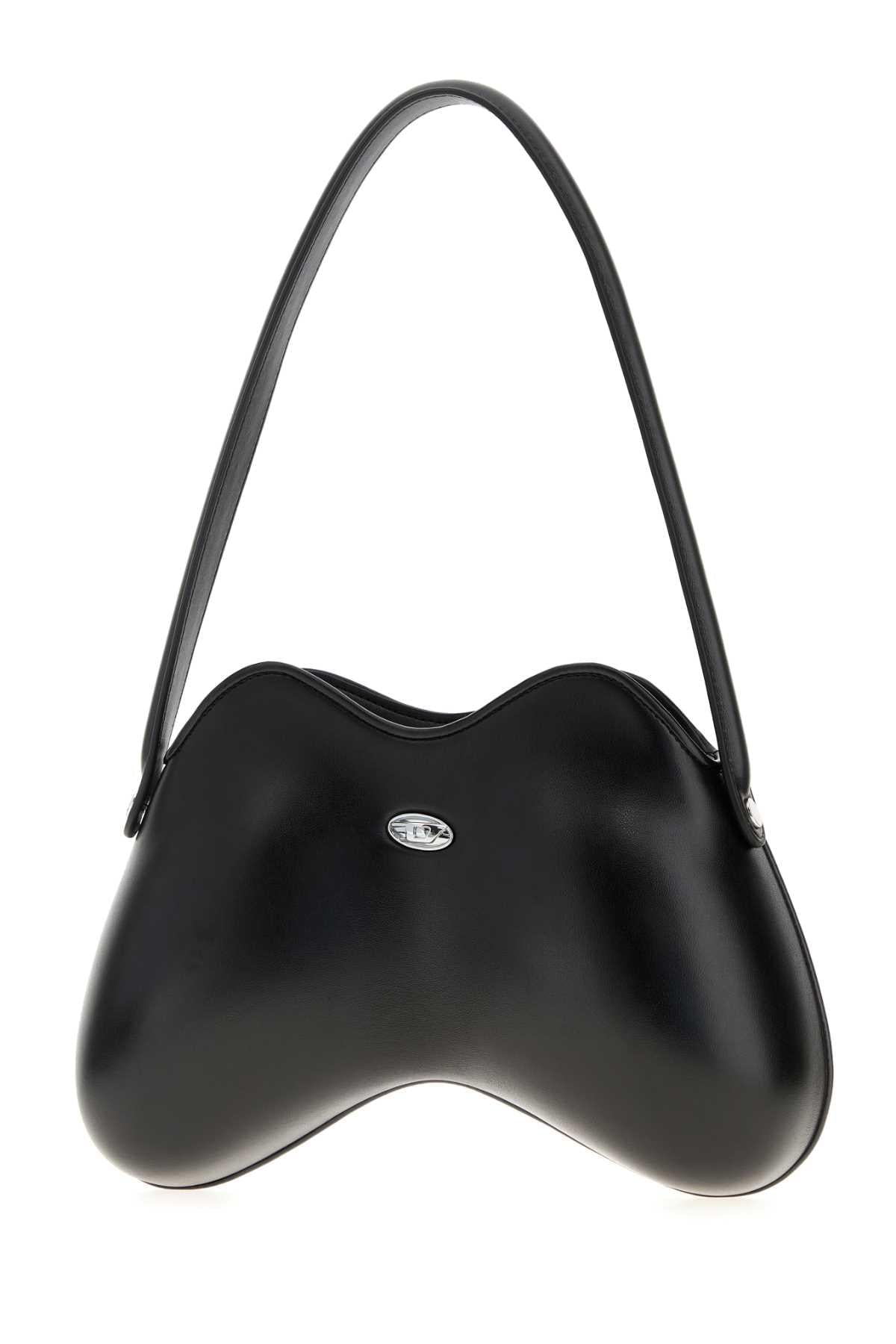 Diesel Women Black Leather Synthetic Leather Double-D Shoulder Bag DIESEL
