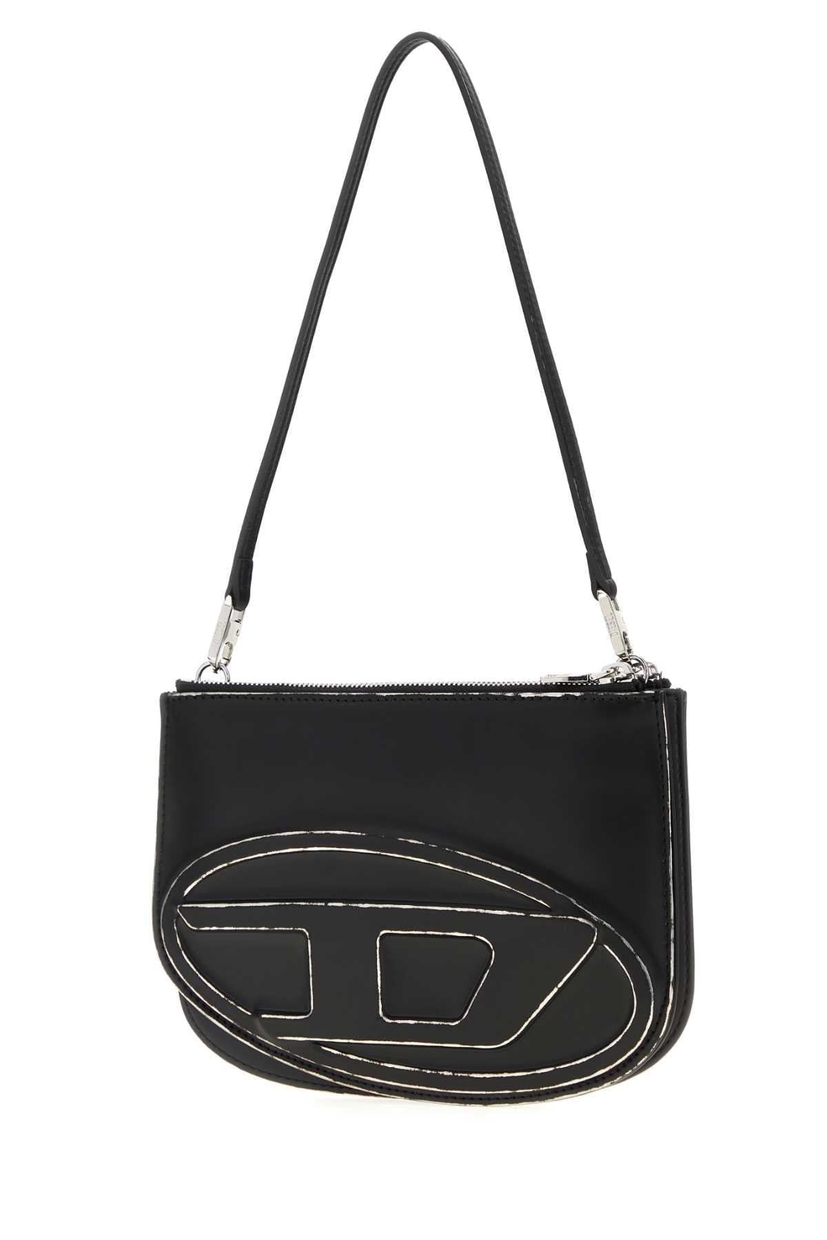 Diesel Women Black Leather 1Dr Shoulder Bag DIESEL