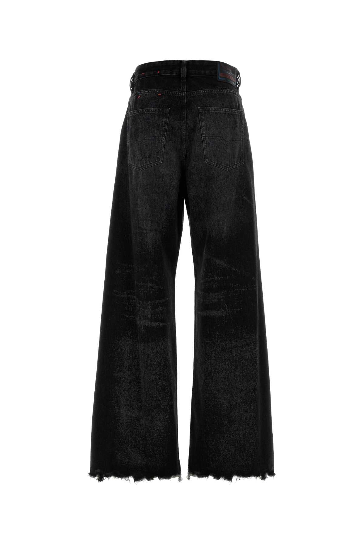 Diesel Women Black Denim Wide-Leg Jeans DIESEL