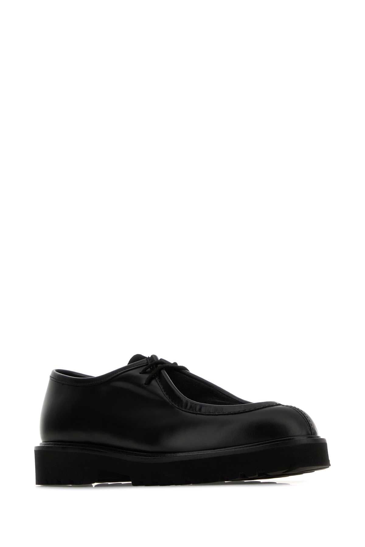 Max Mara Women Black Leather Track Lace-Up Shoes MAX MARA