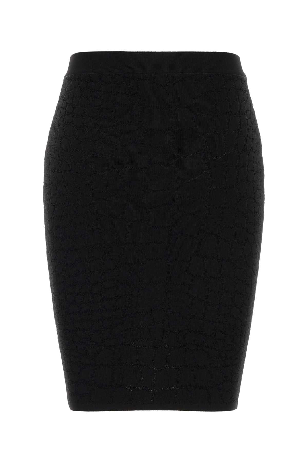 Balmain Women Black Stretch Viscose Blend Skirt BALMAIN